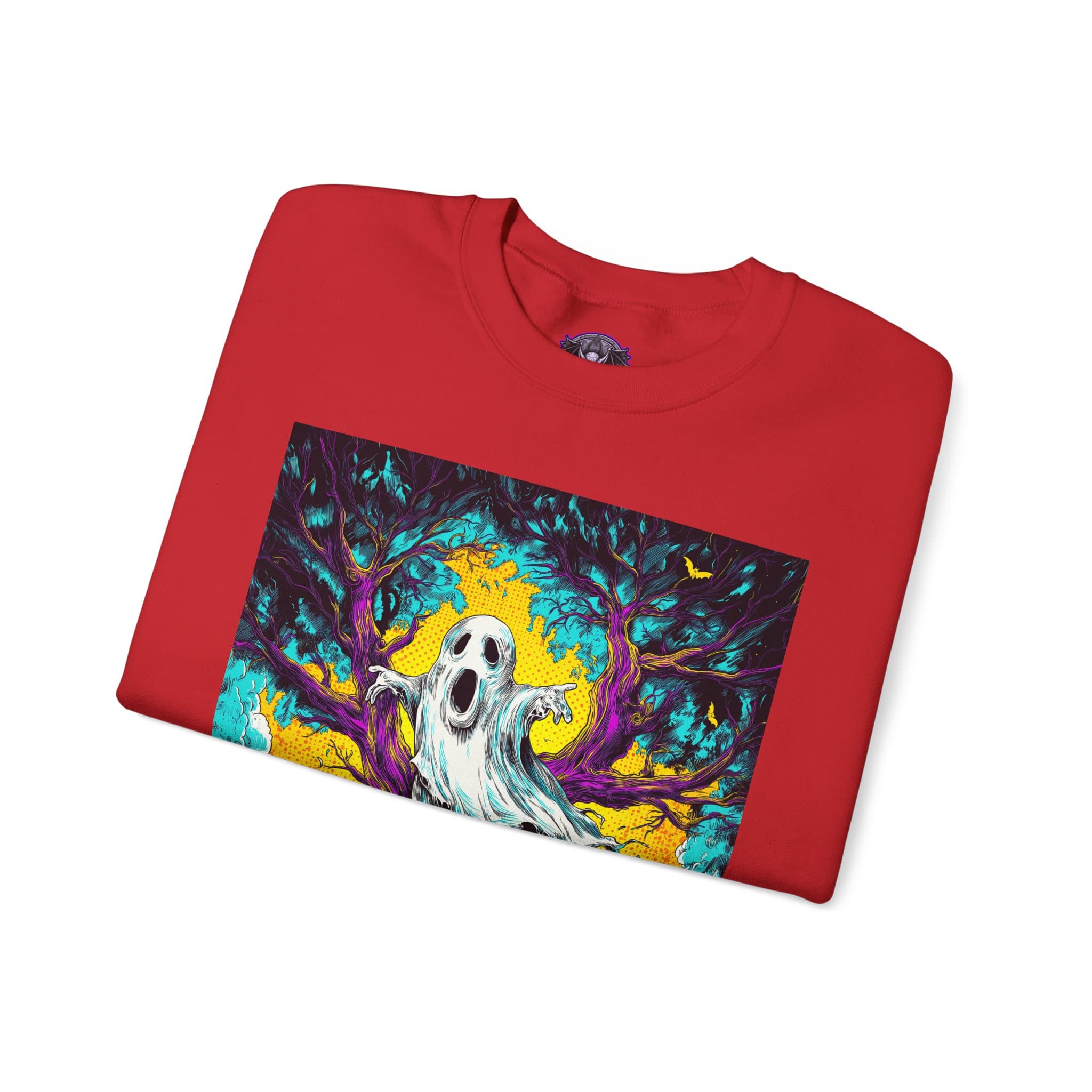 Ghost & Spooky Tree Pop 60’s Art Style Unisex Heavy Blend™ Crewneck Sweatshirt - Image 59