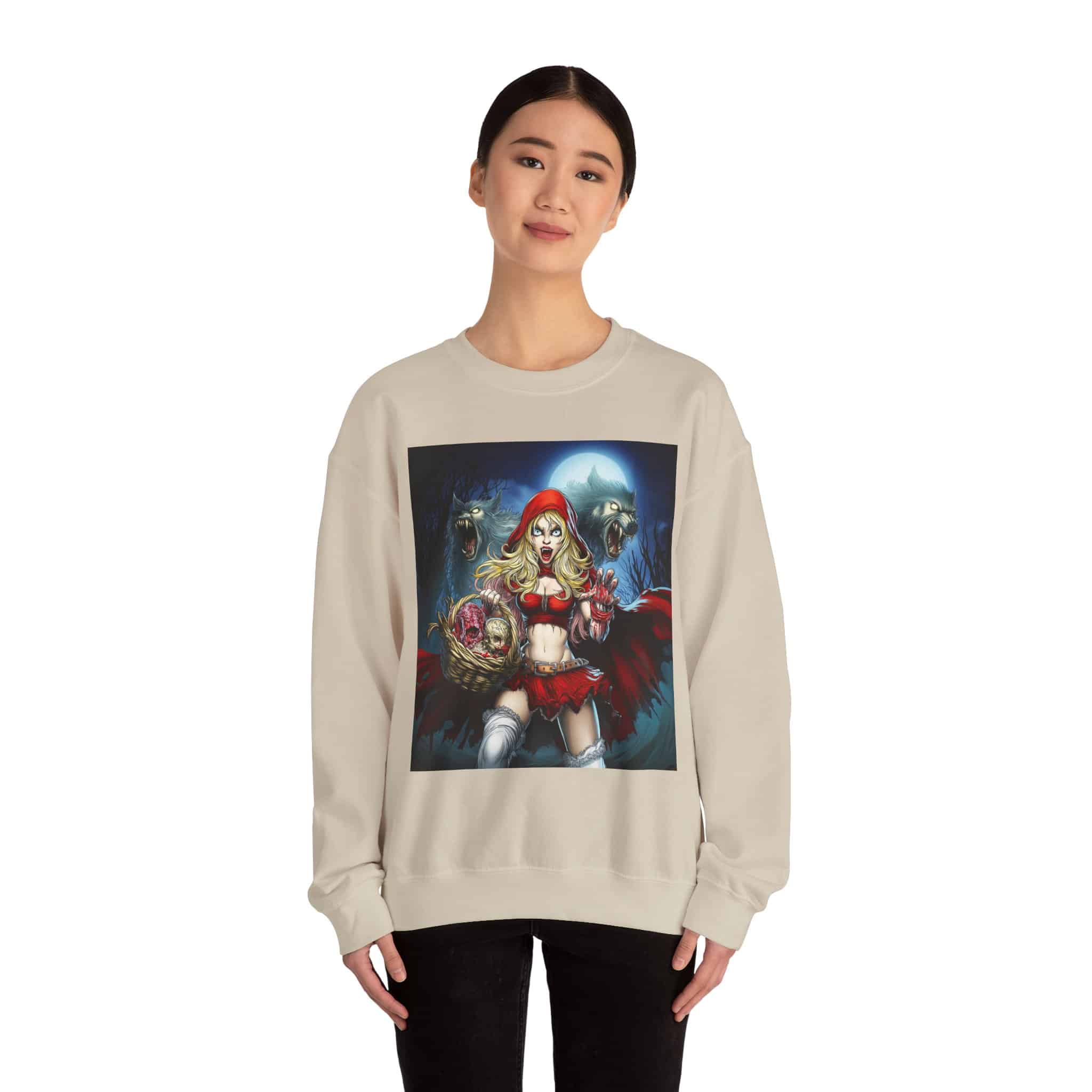 Vampire Red Riding Hood By Ghastly Wicked Tales 2025-02 Unisex Heavy Blend™ Crewneck Sweatshirt - Image 12