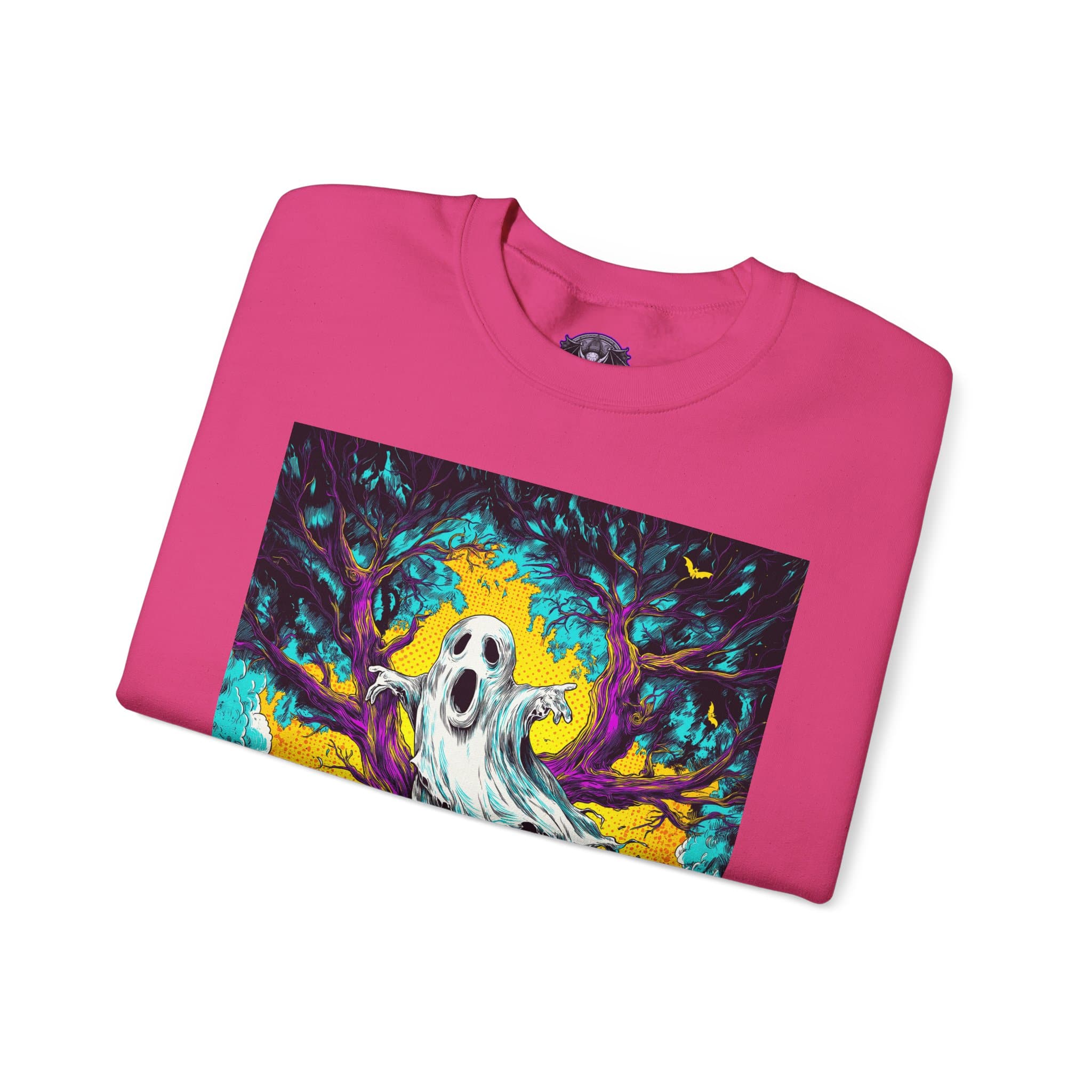 Ghost & Spooky Tree Pop 60’s Art Style Unisex Heavy Blend™ Crewneck Sweatshirt - Image 55