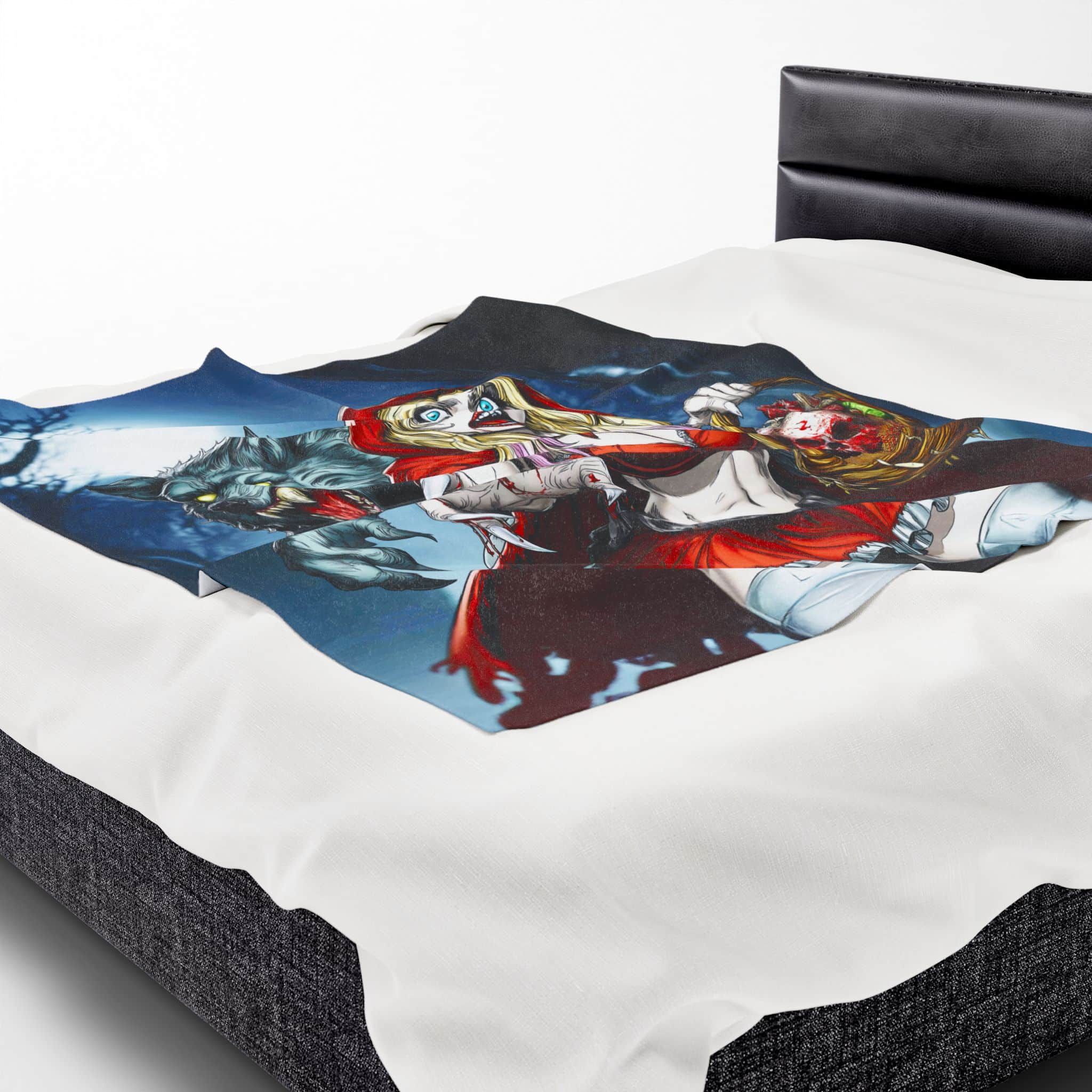 Vampire Red Riding Hood By Ghastly Wicked Tales 2025-01 Plush Blanket, Cozy Throw for Fall Decor, Fairy Tales - Image 6