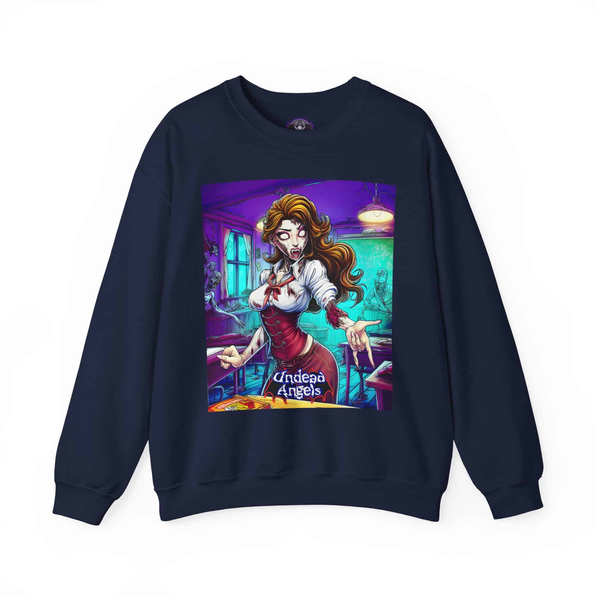 Undead Angels Teacher Charlotte Classic Reborn Style II Unisex Heavy Blend™ Crewneck Sweatshirt - Image 25