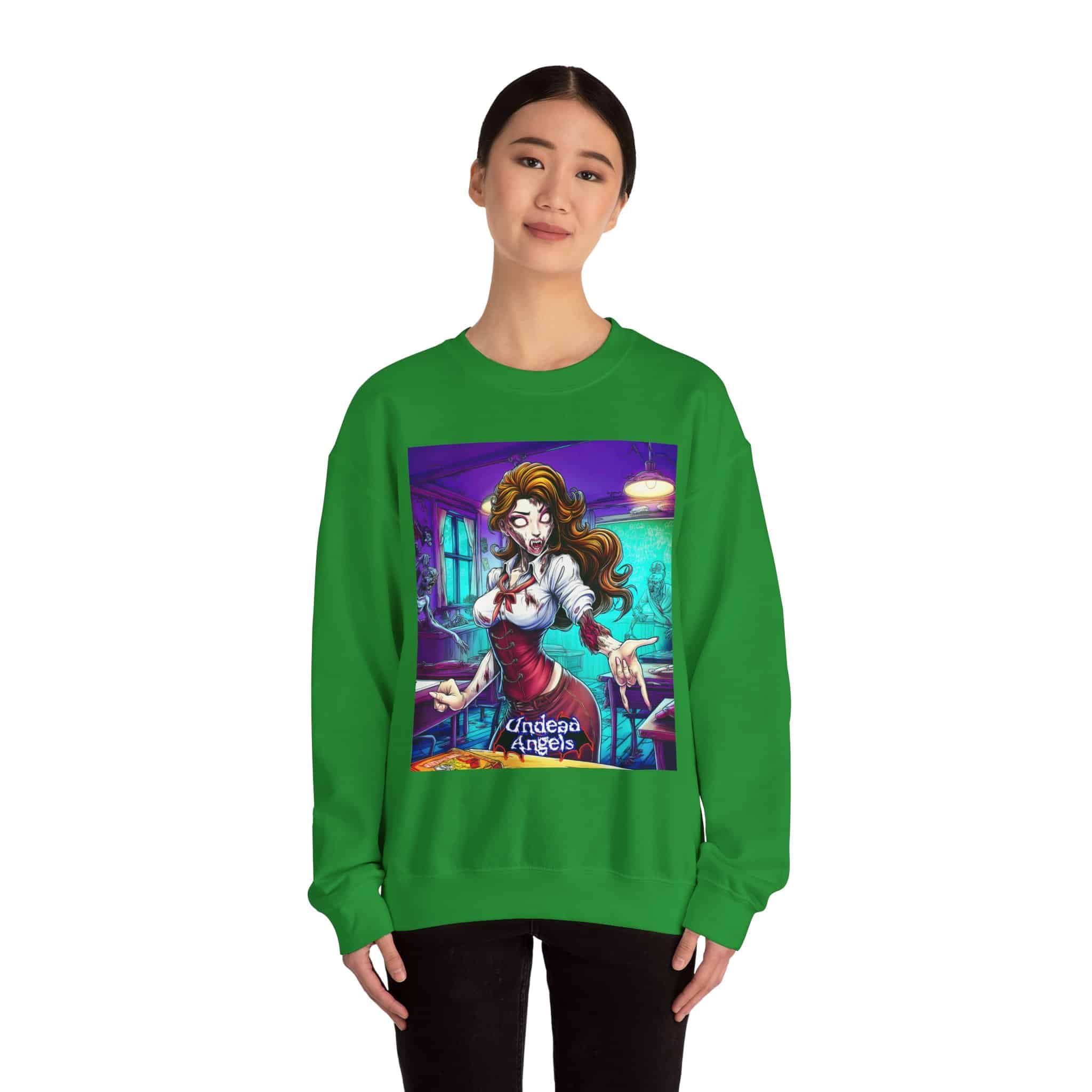 Undead Angels Teacher Charlotte Classic Reborn Style II Unisex Heavy Blend™ Crewneck Sweatshirt - Image 16