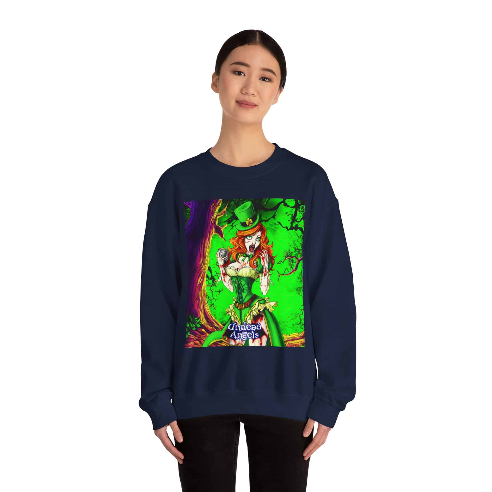 Undead Angels Leprechaun Queen Fiona Classic Reborn Style II Unisex Heavy Blend™ Crewneck Sweatshirt - Image 26