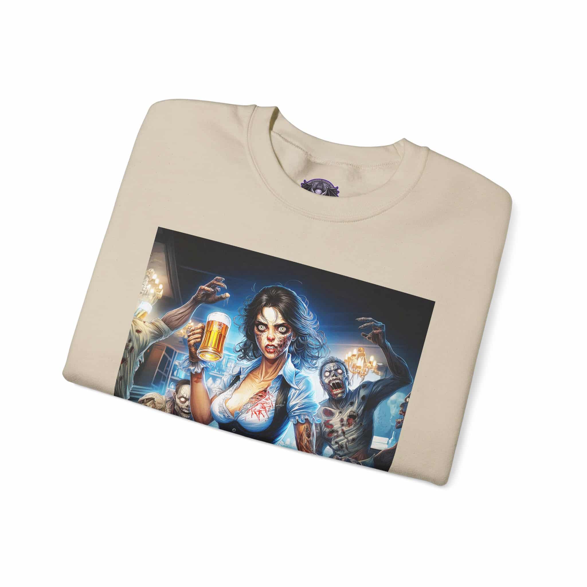 Zombies In Everyday Life Waitress 2025-03 Unisex Heavy Blend™ Crewneck Sweatshirt - Image 7