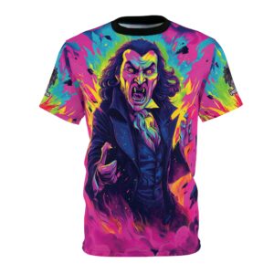 Dracula II Pop 60’s Art Style Unisex Cut & Sew Tee (AOP) Halloween