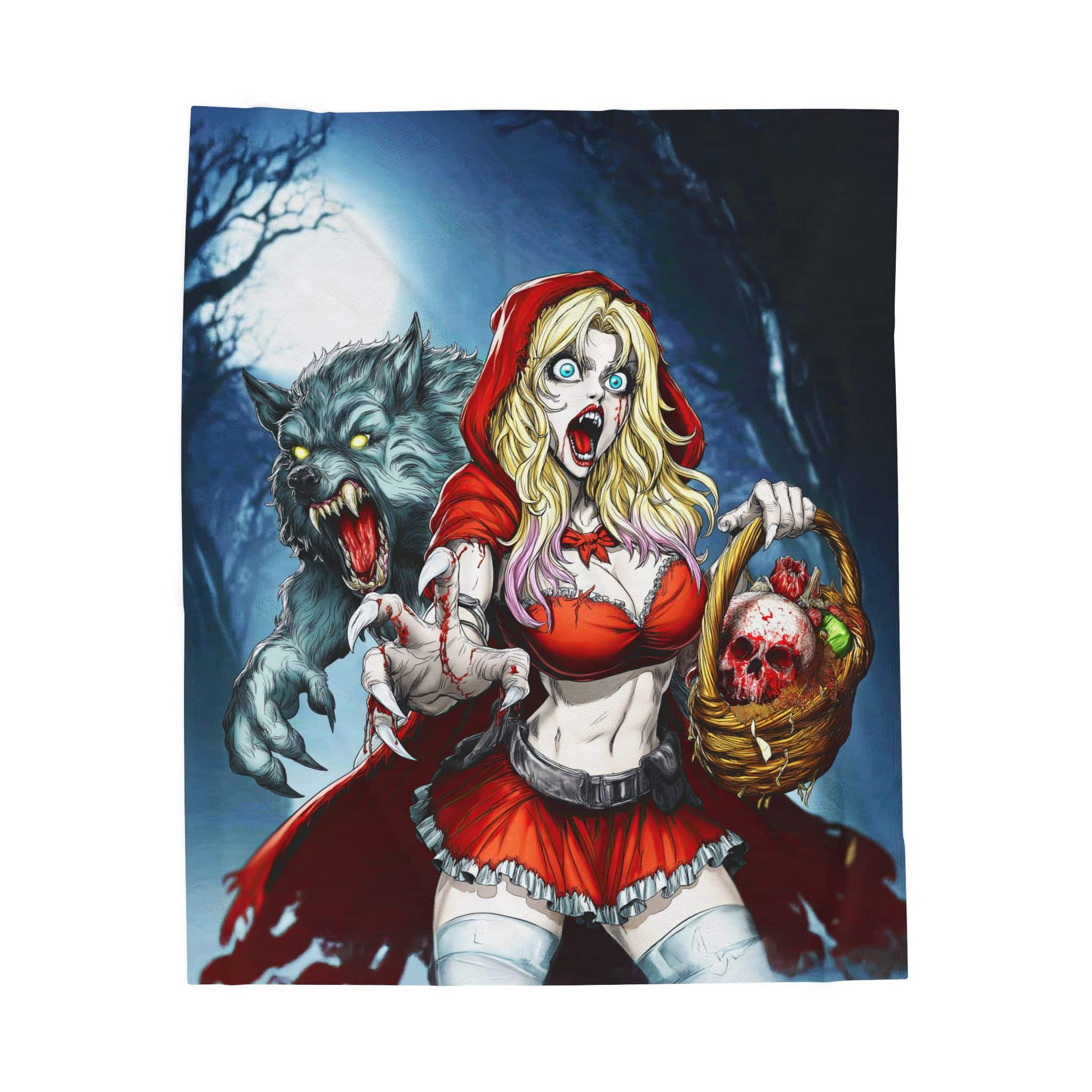 Vampire Red Riding Hood By Ghastly Wicked Tales 2025-01 Plush Blanket, Cozy Throw for Fall Decor, Fairy Tales