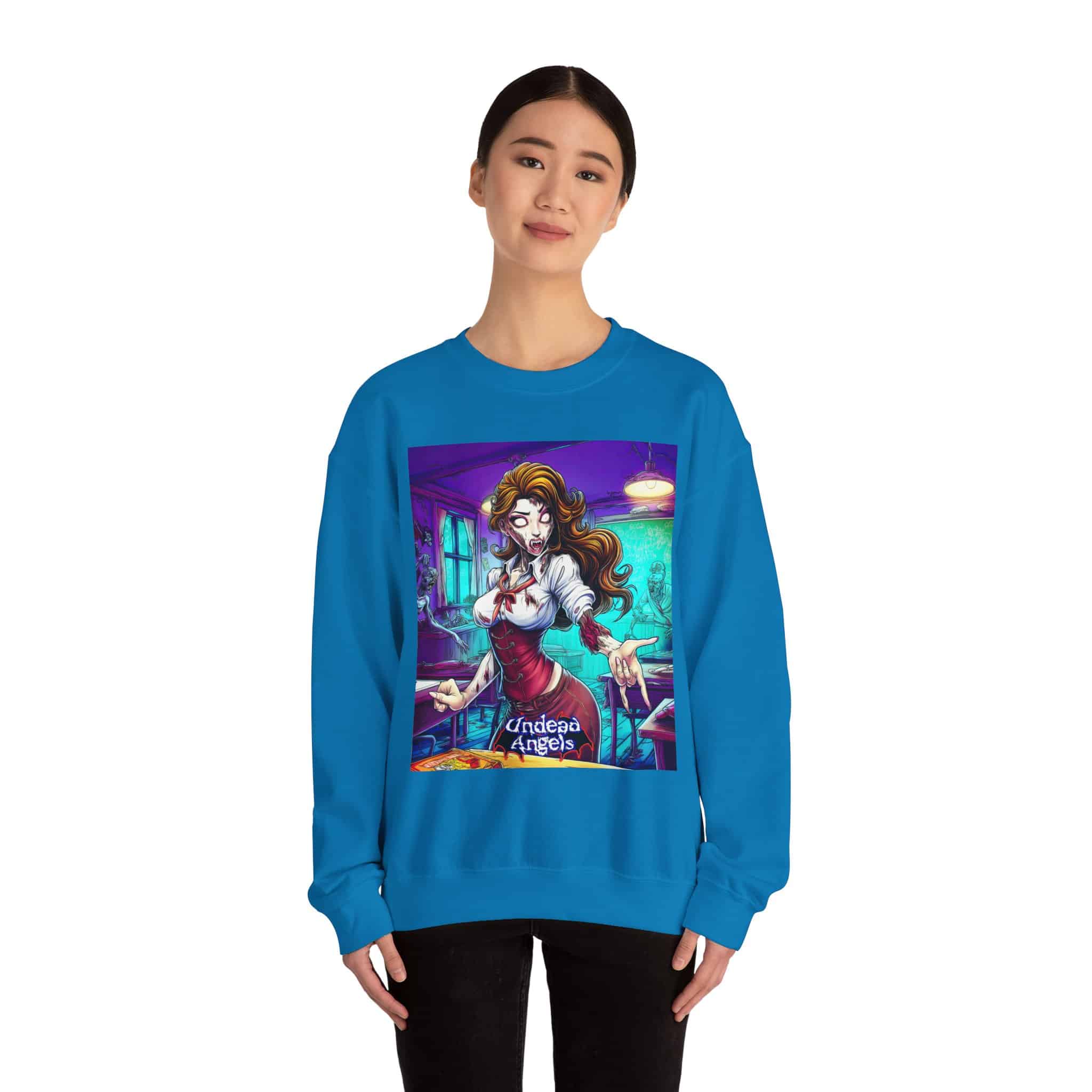 Undead Angels Teacher Charlotte Classic Reborn Style II Unisex Heavy Blend™ Crewneck Sweatshirt - Image 20