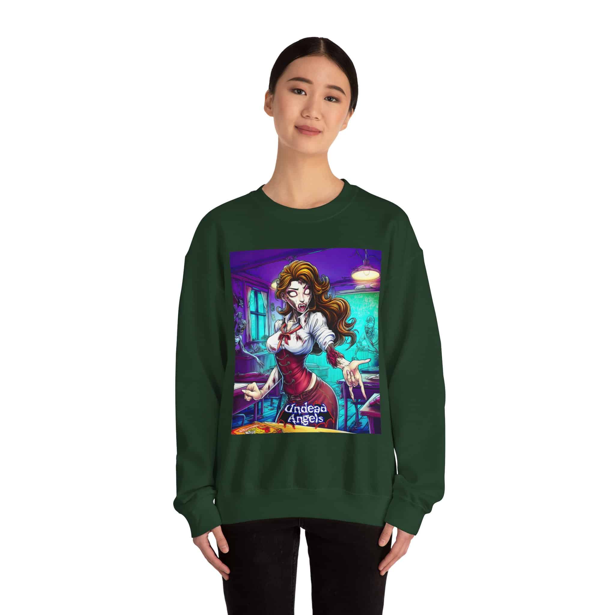 Undead Angels Teacher Charlotte Classic Reborn Style II Unisex Heavy Blend™ Crewneck Sweatshirt - Image 14