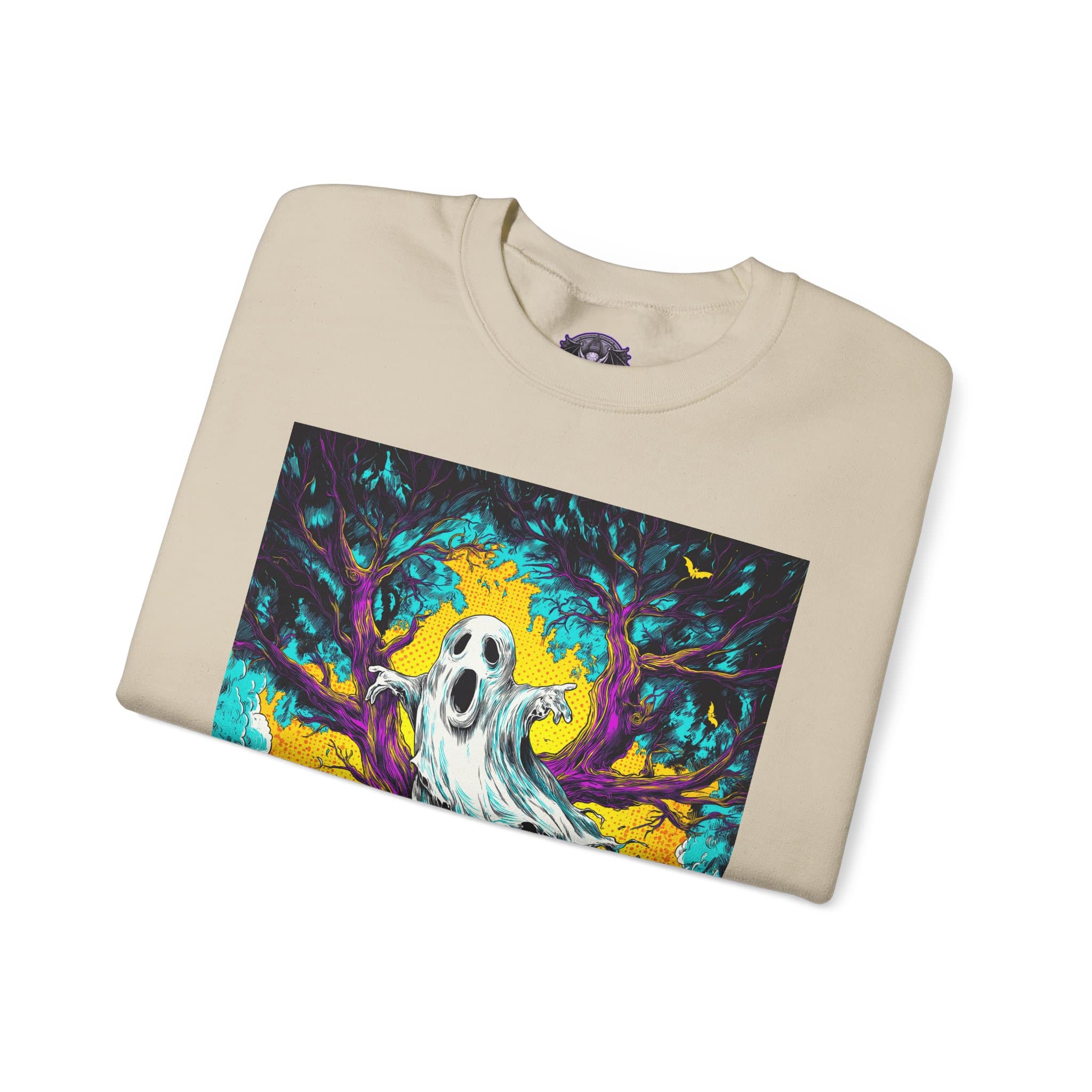 Ghost & Spooky Tree Pop 60’s Art Style Unisex Heavy Blend™ Crewneck Sweatshirt - Image 11