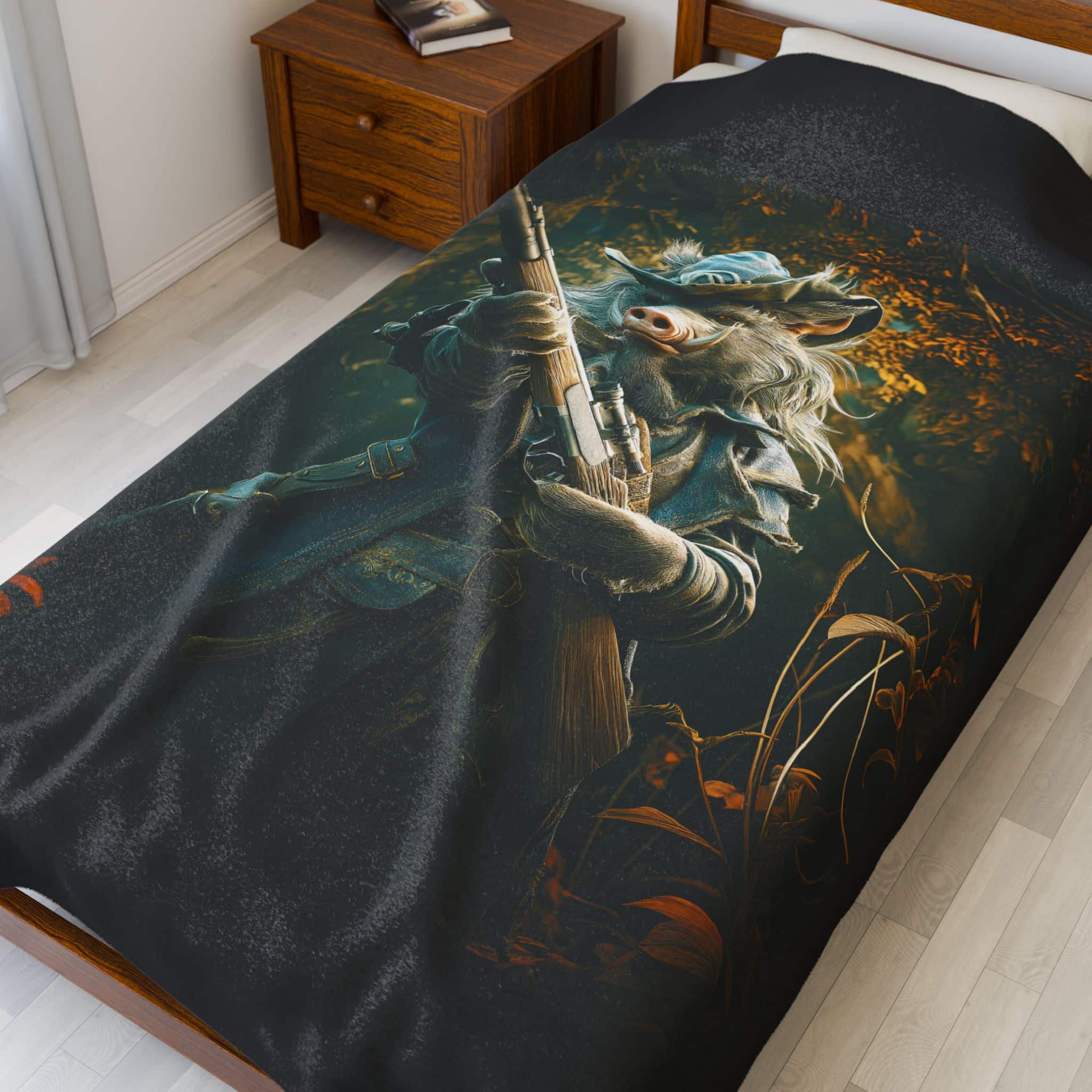 Arm The Animals: Hunter Wild Boar #AA029 Plush Blanket, Cozy Throw for Fall Decor - Image 11