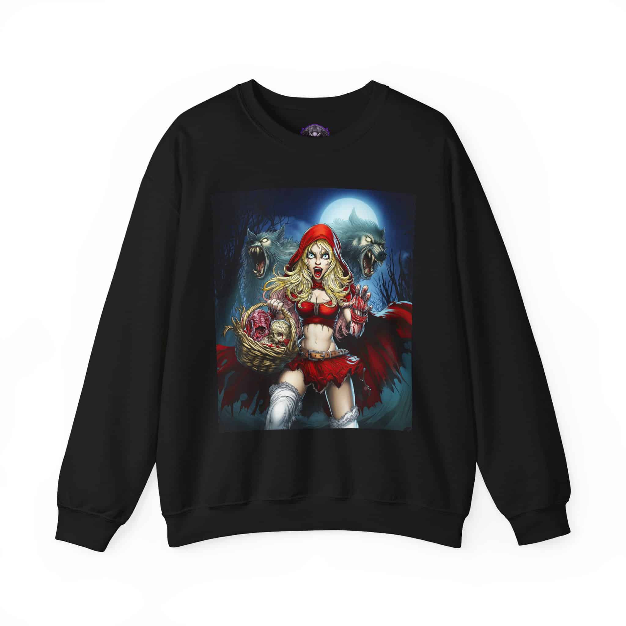 Vampire Red Riding Hood By Ghastly Wicked Tales 2025-02 Unisex Heavy Blend™ Crewneck Sweatshirt - Image 5