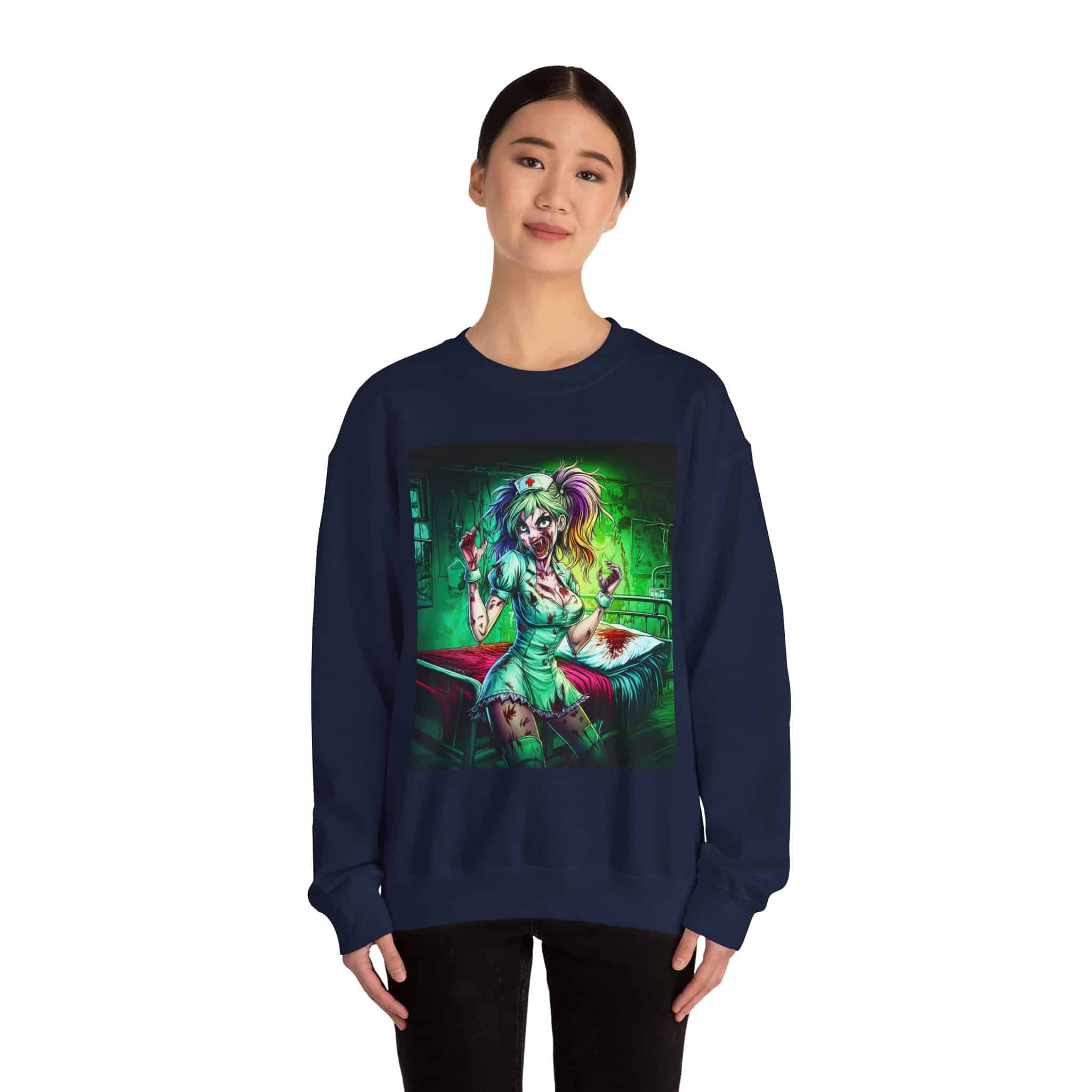 Undead Angels Zombie Nurse Lexi 001 Unisex Heavy Blend™ Crewneck Sweatshirt - Image 48