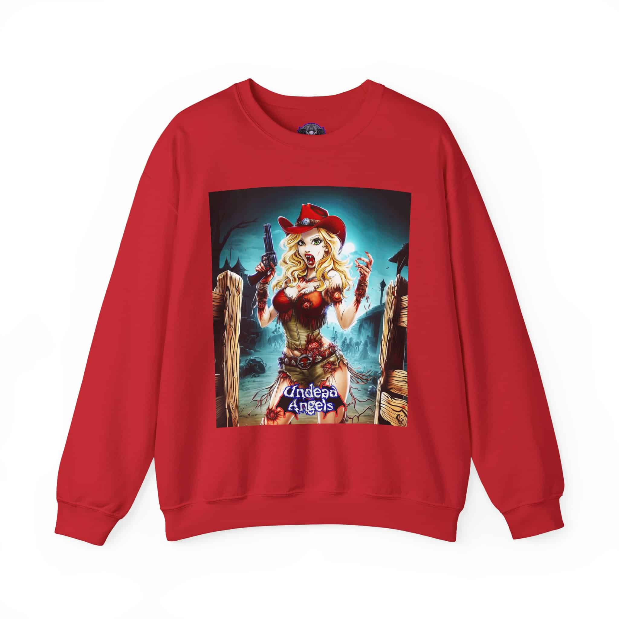 Undead Angels Zombie Cowgirl Cassidy Classic Reborn Style II Unisex Heavy Blend™ Crewneck Sweatshirt - Image 29