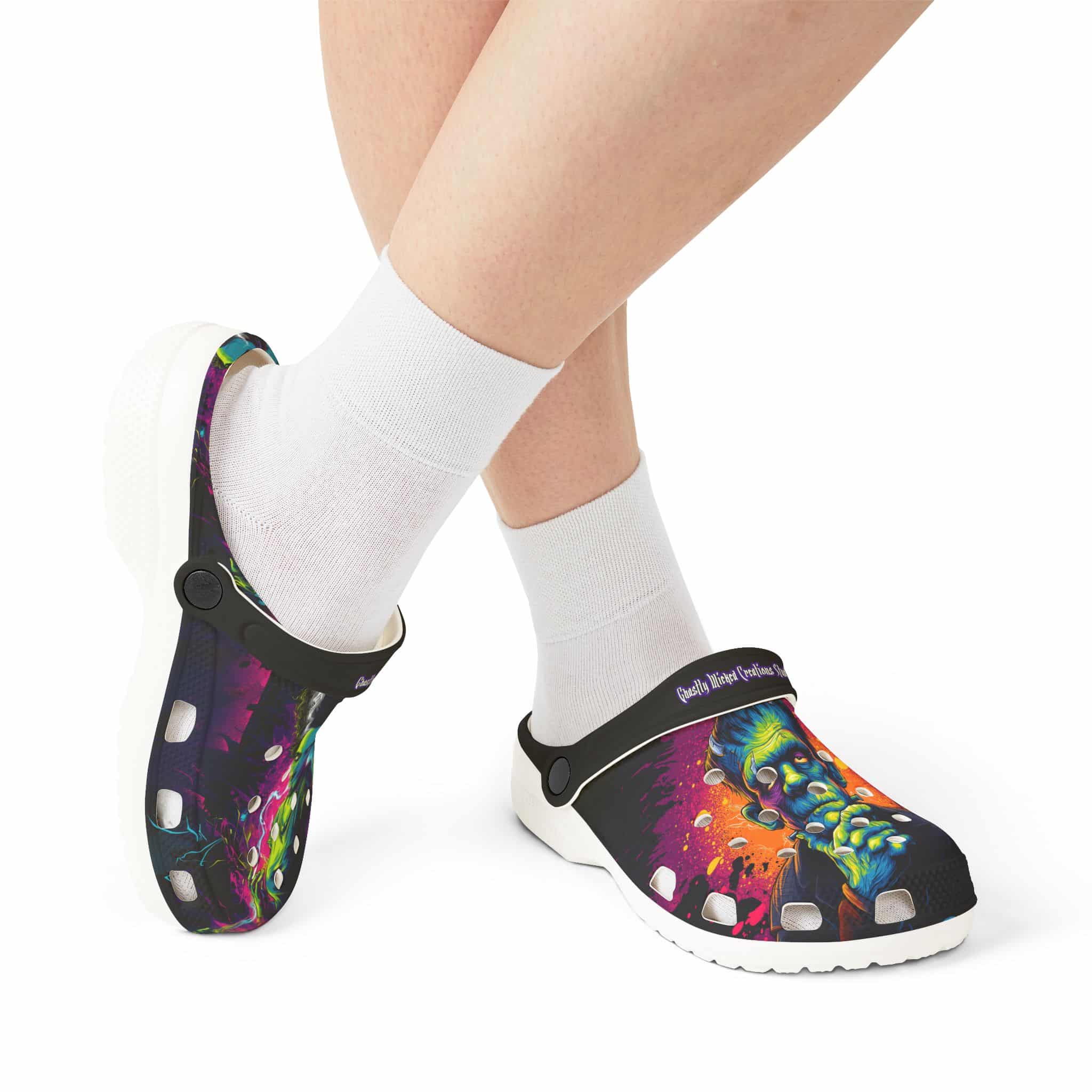 Frankenstein & His Bride Pop 60's Art Style Clog Style Shoes - Image 18