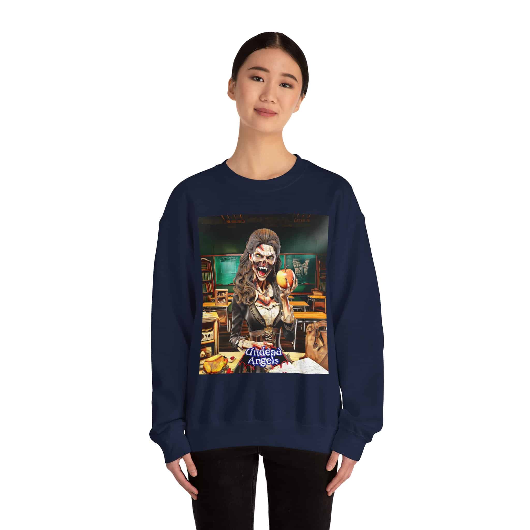 Undead Angels Teacher Charlotte Full Rot Unisex Heavy Blend™ Crewneck Sweatshirt - Image 24