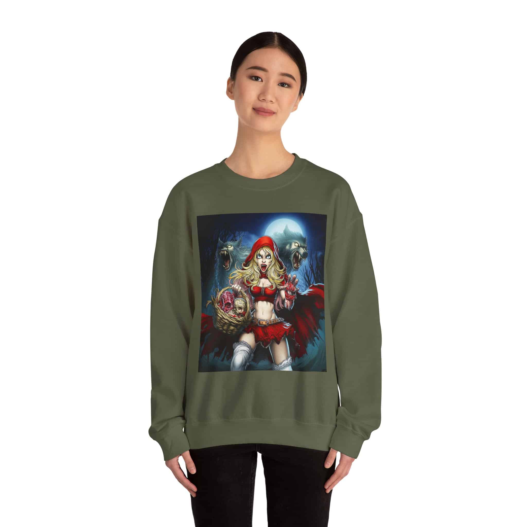 Vampire Red Riding Hood By Ghastly Wicked Tales 2025-02 Unisex Heavy Blend™ Crewneck Sweatshirt - Image 24
