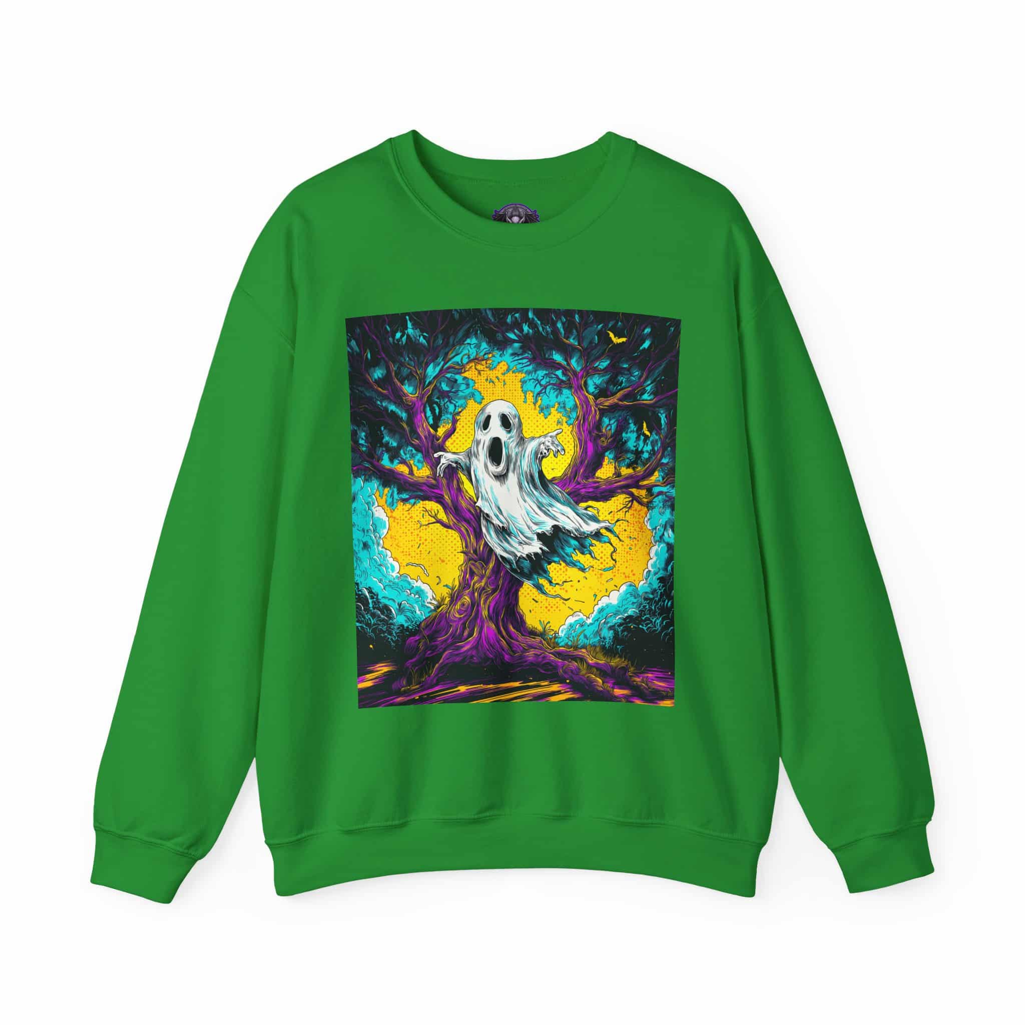 Ghost & Spooky Tree Pop 60’s Art Style Unisex Heavy Blend™ Crewneck Sweatshirt - Image 29