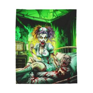 Undead Angels Zombie Nurse Lexi 002 Plush Blanket, Cozy Throw for Fall Decor,