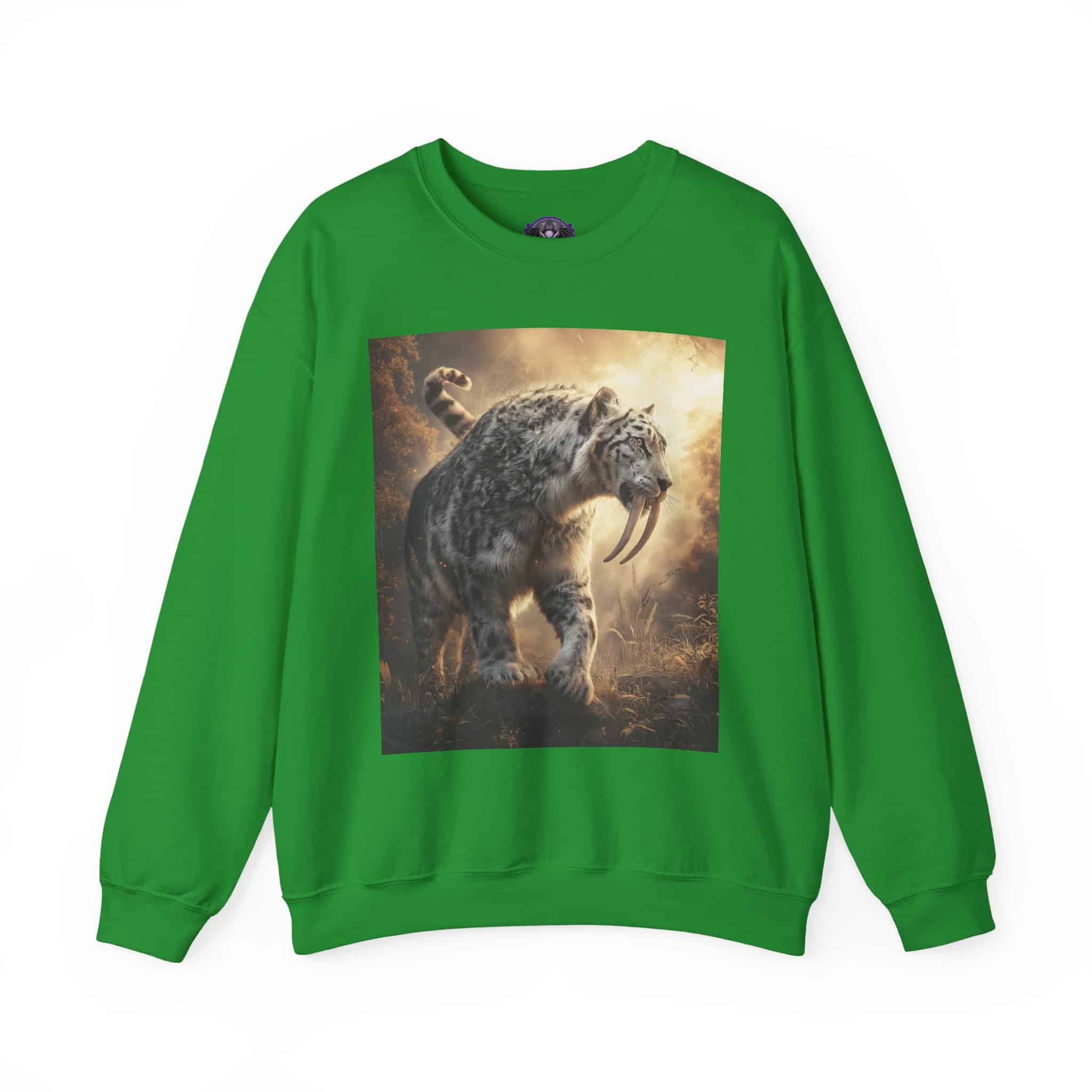 Prehistoric Smilodon aka Sabre-Tooth Tiger VIII Unisex Heavy Blend™ Crewneck Sweatshirt - Image 25