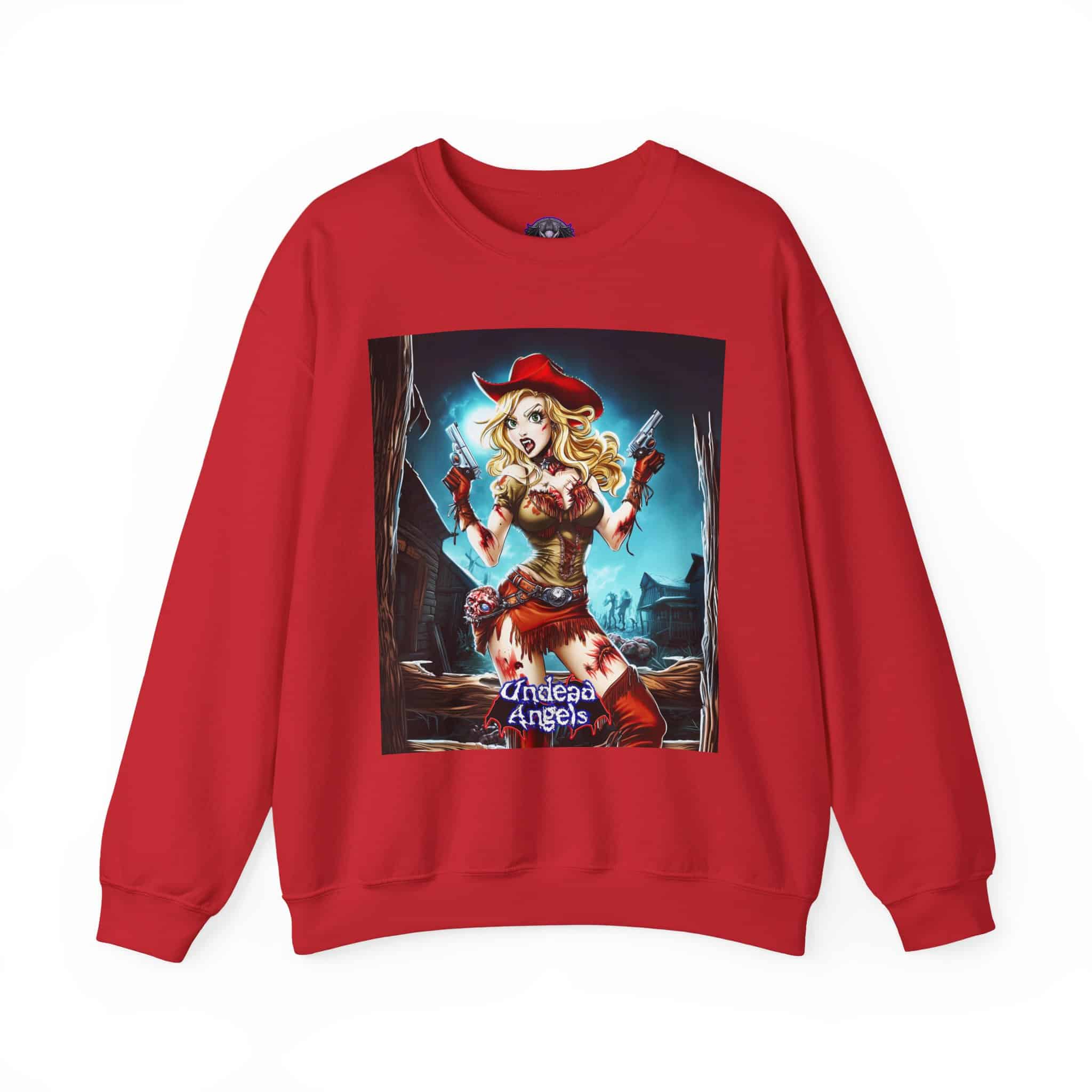 Undead Angels Zombie Cowgirl Cassidy Classic Reborn Style III Unisex Heavy Blend™ Crewneck Sweatshirt - Image 29