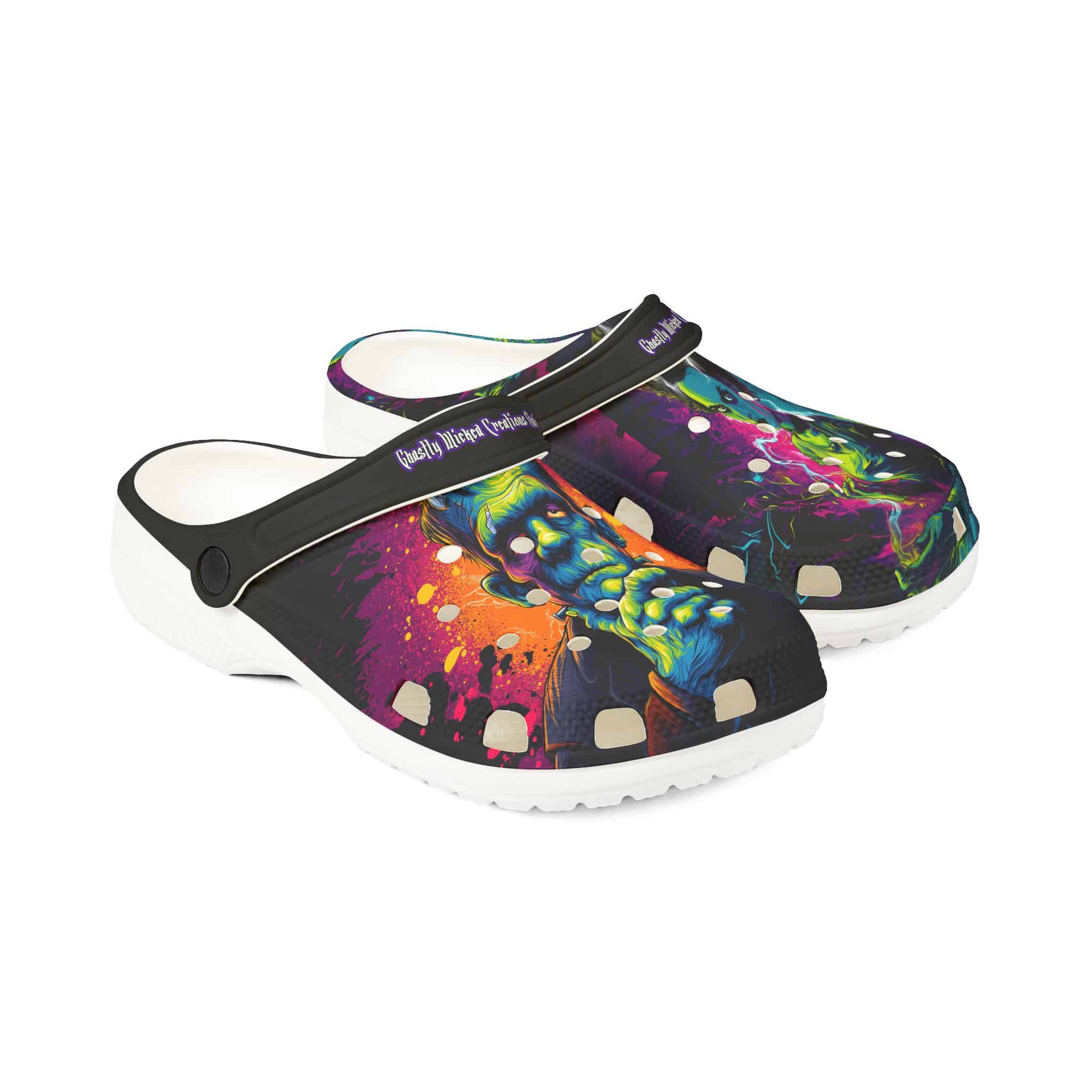 Frankenstein & His Bride Pop 60's Art Style Clog Style Shoes - Image 11