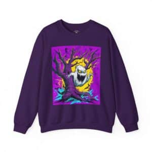 Ghost & Spooky Tree II Pop 60’s Art Style Unisex Heavy Blend™ Crewneck Sweatshirt