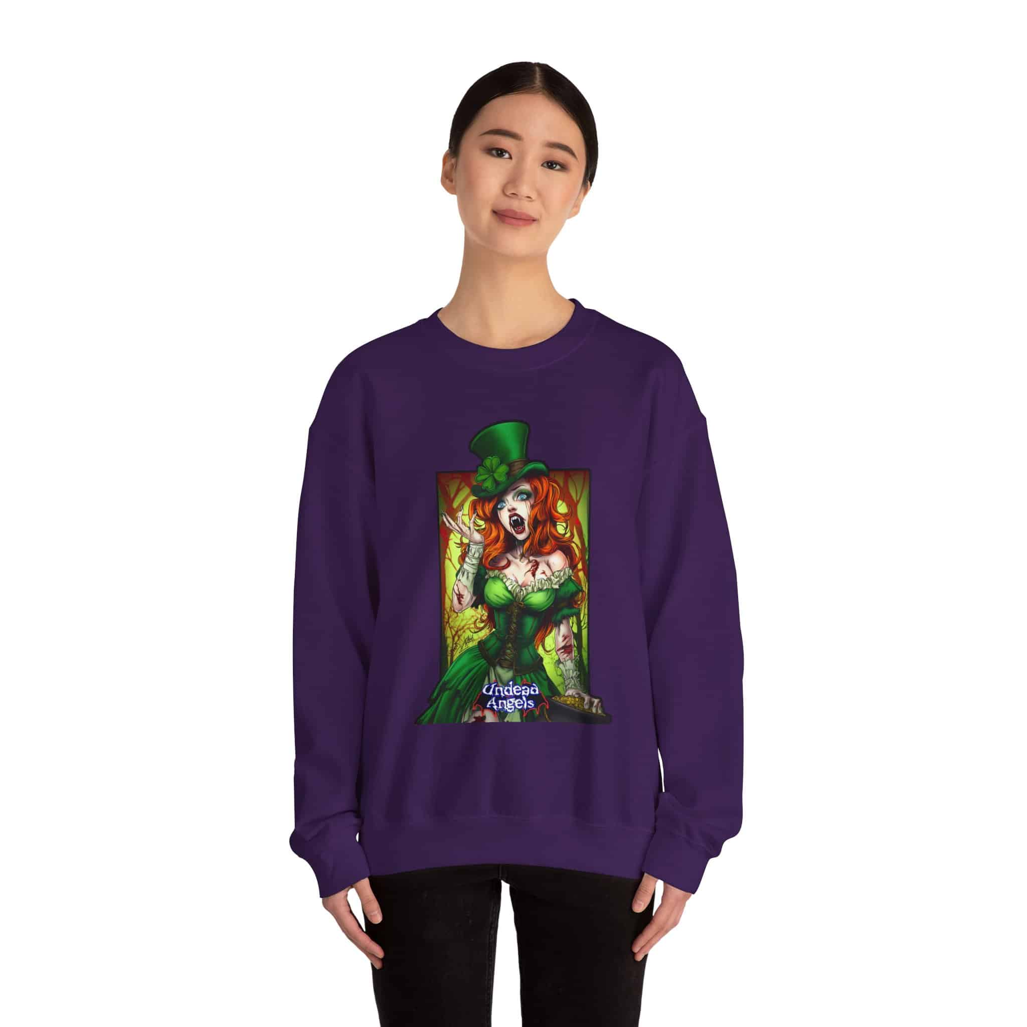 Undead Angels Leprechaun Queen Fiona Classic Reborn Style IV Unisex Heavy Blend™ Crewneck Sweatshirt - Image 52