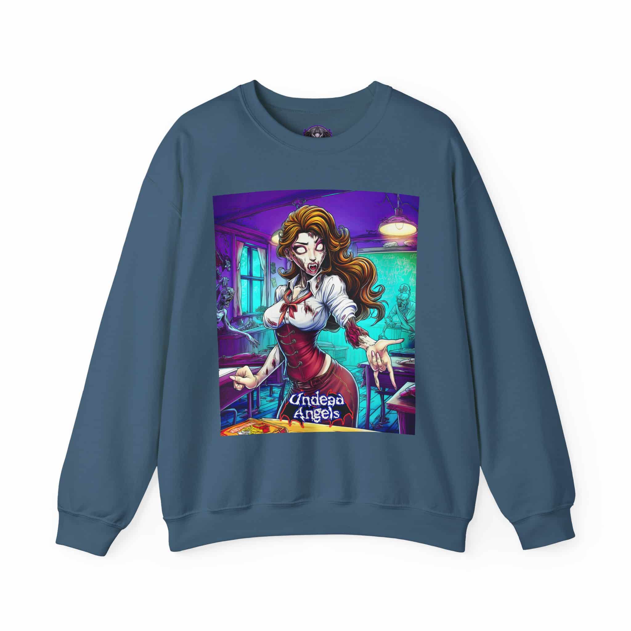 Undead Angels Teacher Charlotte Classic Reborn Style II Unisex Heavy Blend™ Crewneck Sweatshirt - Image 17