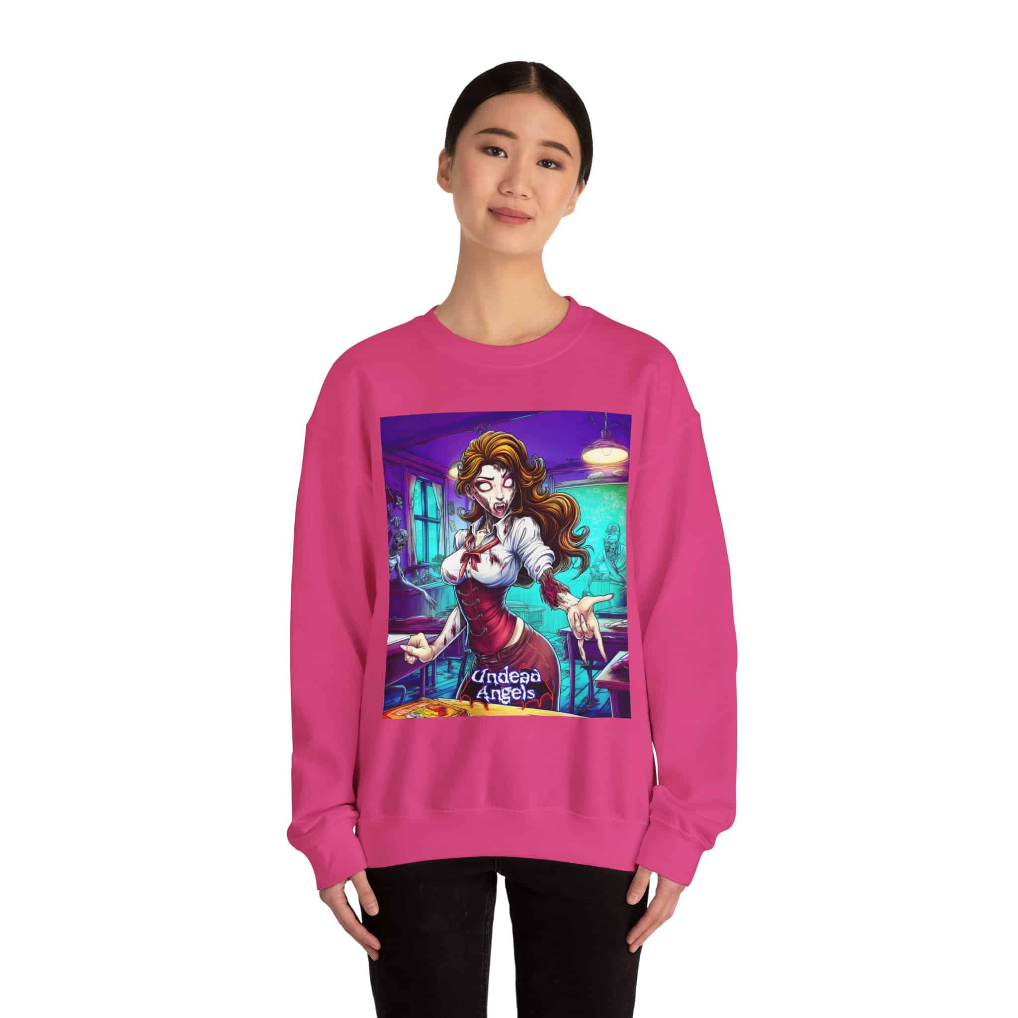 Undead Angels Teacher Charlotte Classic Reborn Style II Unisex Heavy Blend™ Crewneck Sweatshirt - Image 28