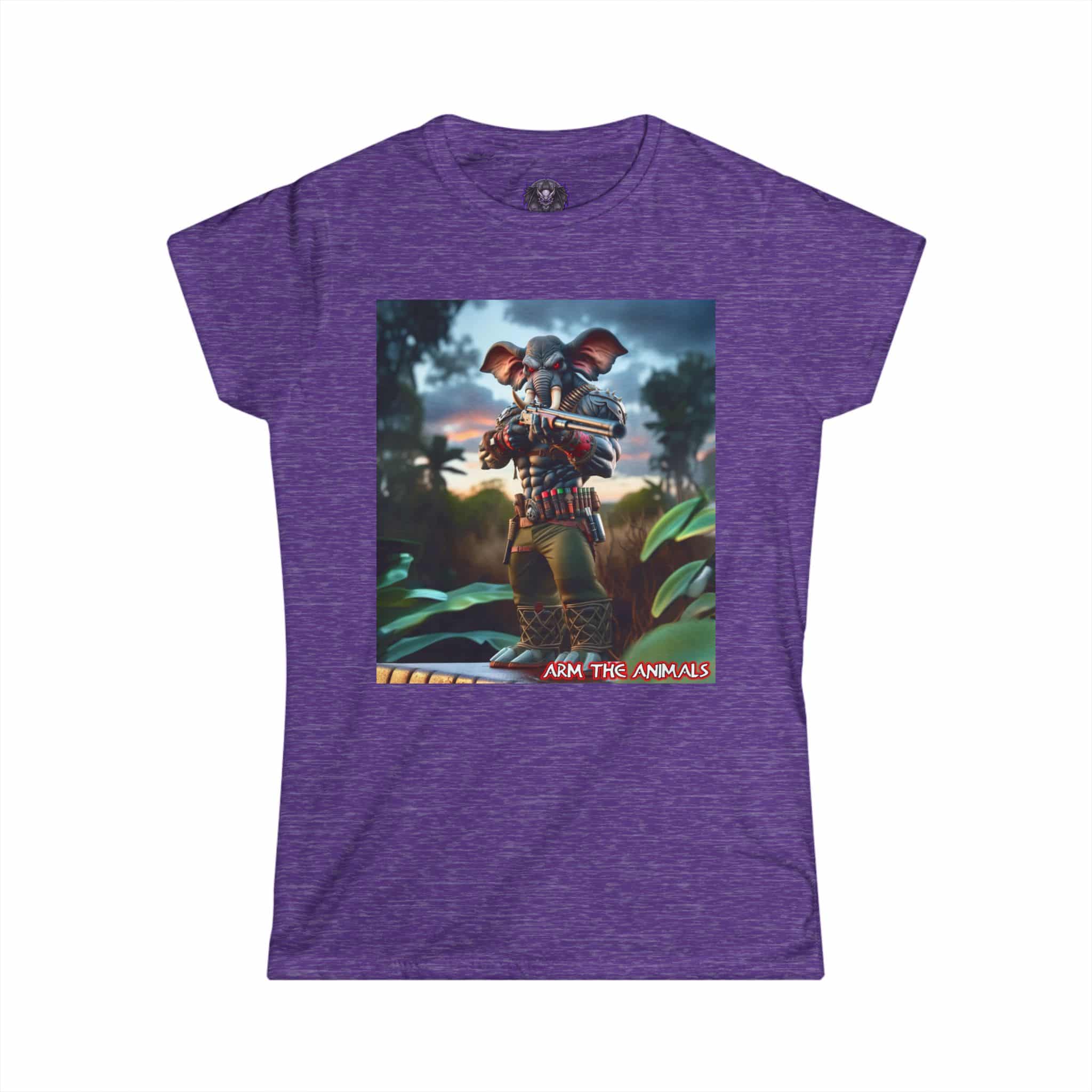 Arm The Animals: Bounty Hunter Elephant #AA-D-El002 Women's Softstyle Tee - Image 34