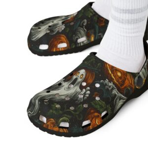 Halloween Ghosts & Pumpkins Pattern 1 Clog Style Shoes