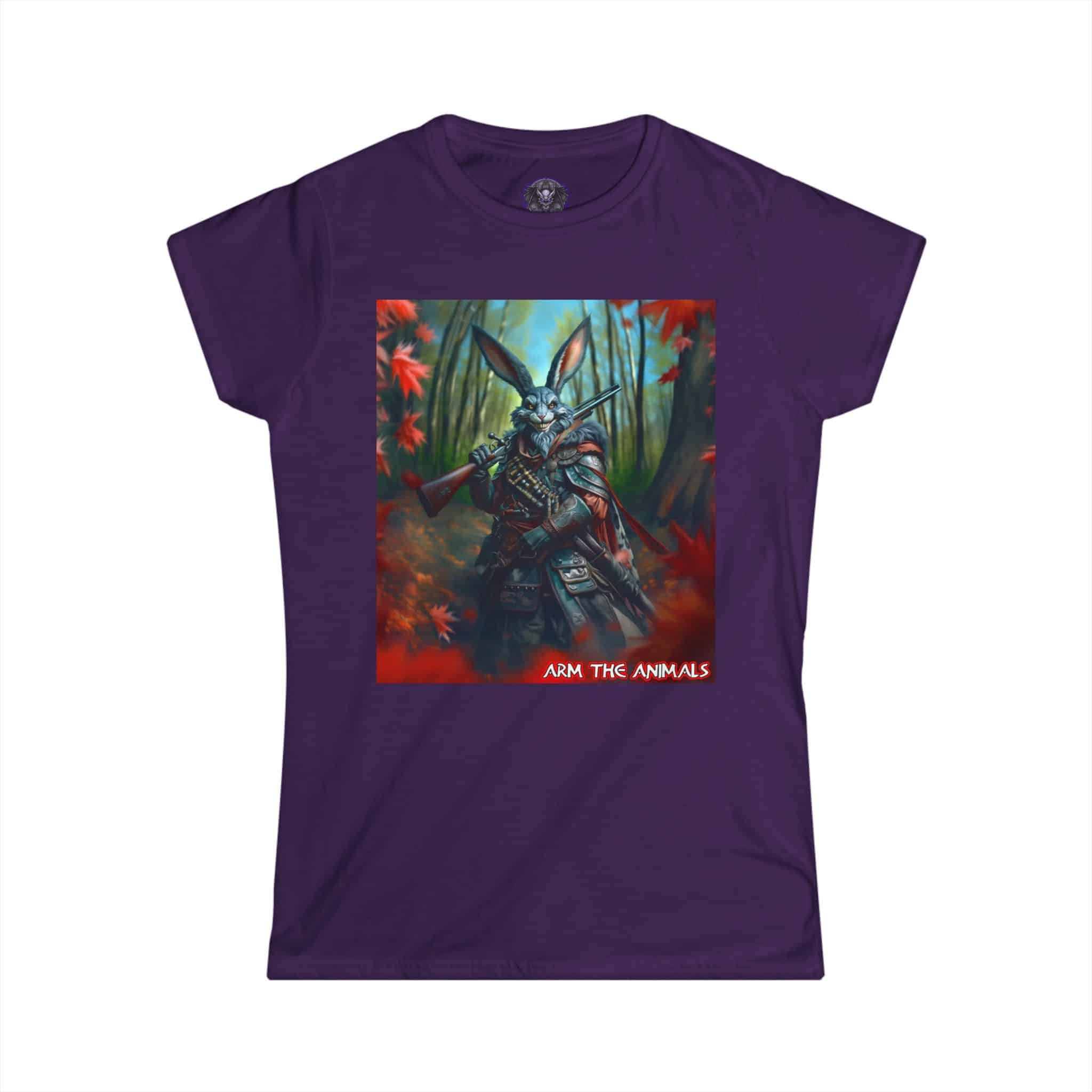 Arm The Animals: Hunter Rabbit #AA-D-Ra001 Women's Softstyle Tee - Image 40