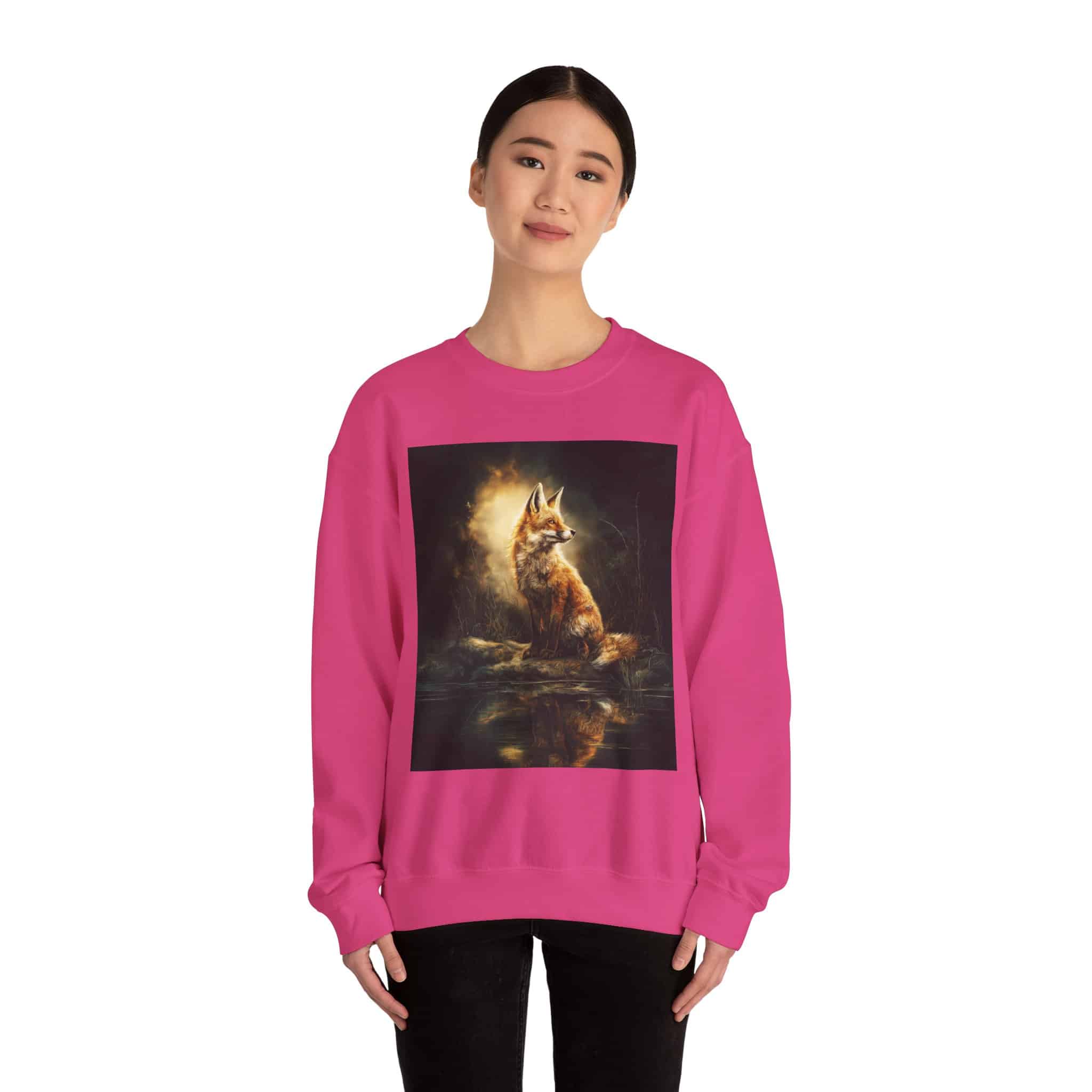 Fox By The Lake Unisex Tee by Wyldesigns Unisex Heavy Blend™ Crewneck Sweatshirt - Image 28