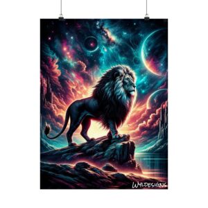 Cosmic Lion WD-D005 By Wyldesigns Matte Vertical Posters