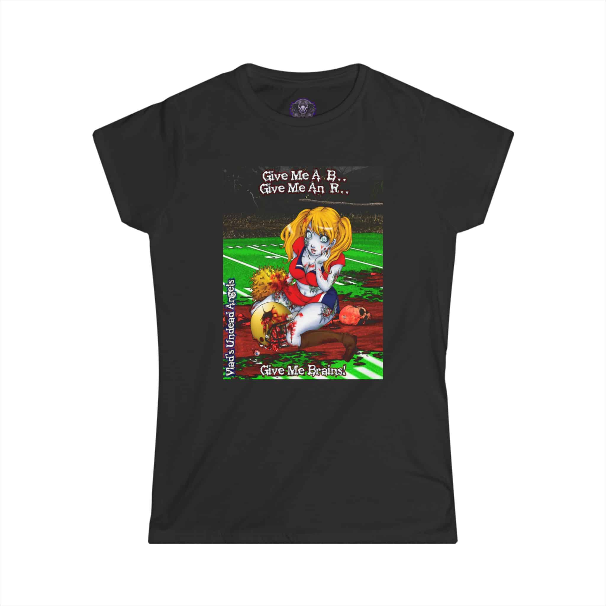 Buffy Undead Angel Zombie Cheerleader – Classic Art w/Text Re-Issue Women's Softstyle Tee