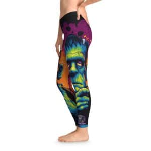 Frankenstein II Pop 60’s Art Style Stretchy Leggings, Comfortable Fitness Wear