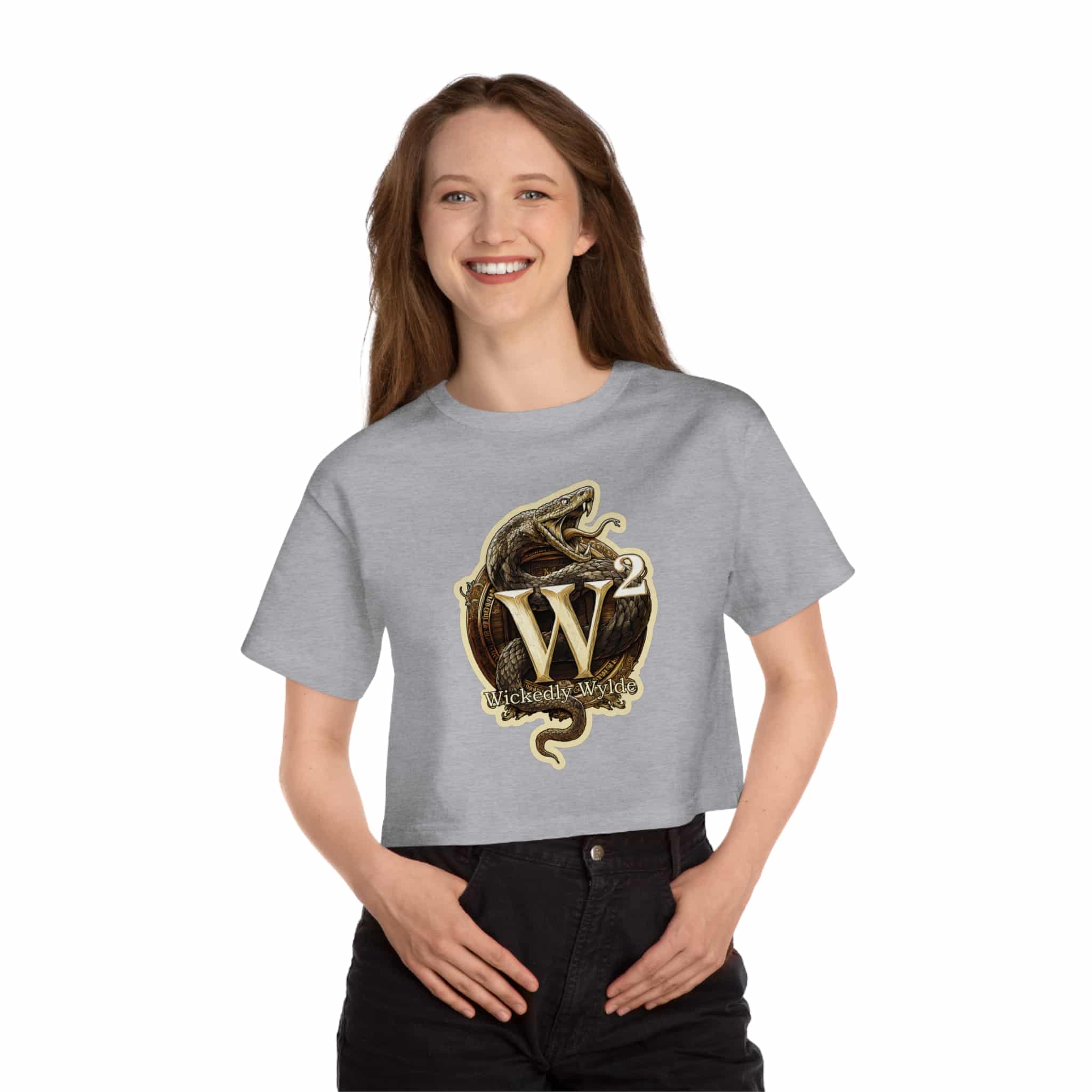 Wickedly Wyldesigns NEW Logo Champion Women's Heritage Cropped T-Shirt - Image 9