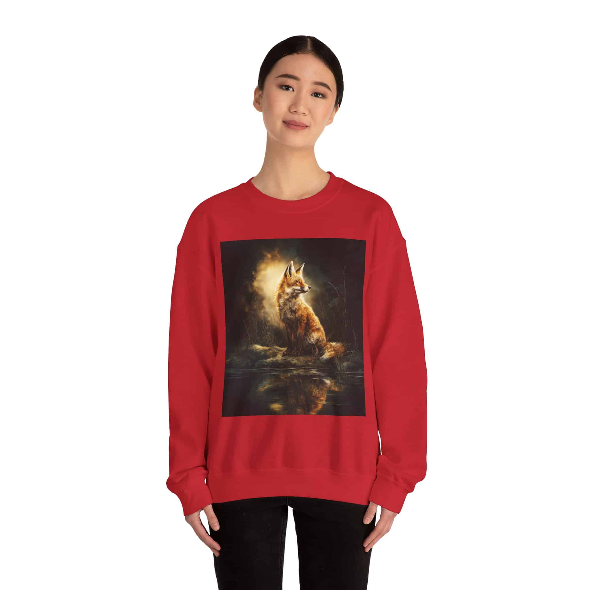 Fox By The Lake Unisex Tee by Wyldesigns Unisex Heavy Blend™ Crewneck Sweatshirt - Image 30