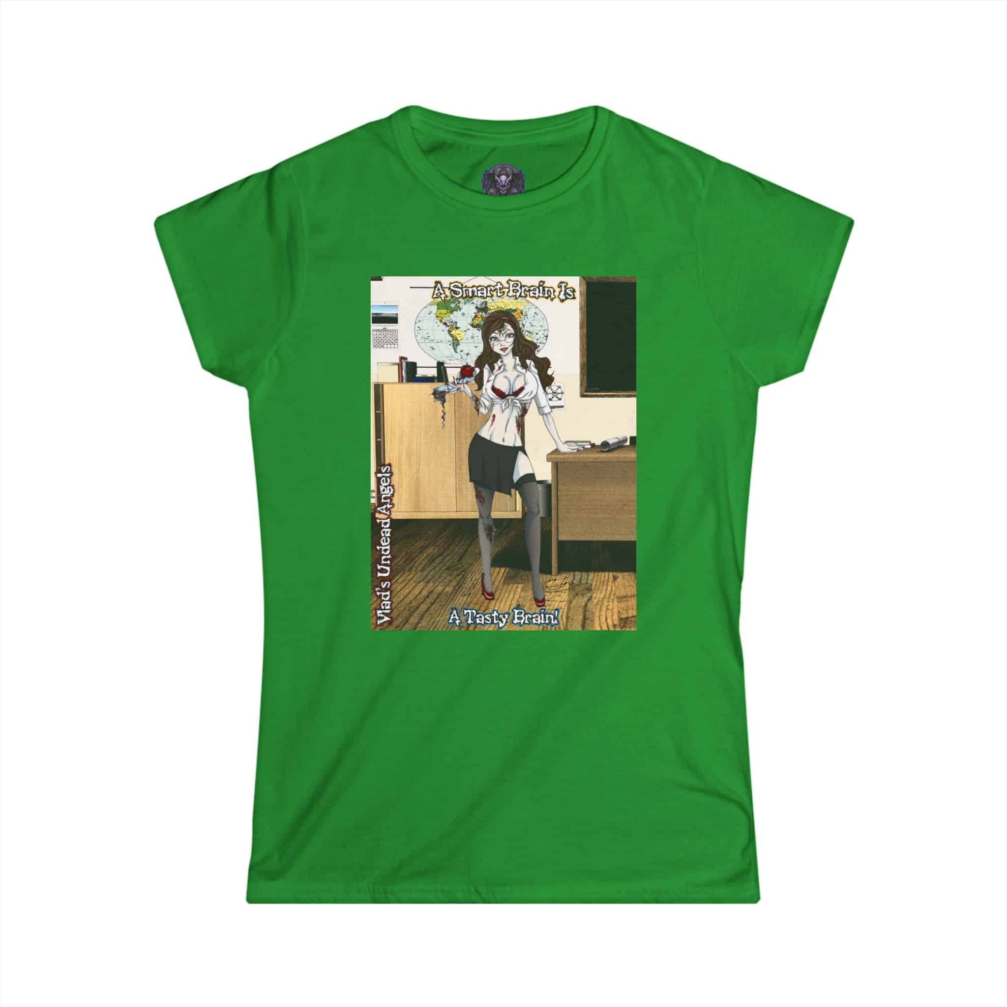 Charlotte Undead Angel Zombie Teacher – Classic Art w/Text Re-Issue Women's Softstyle Tee - Image 28