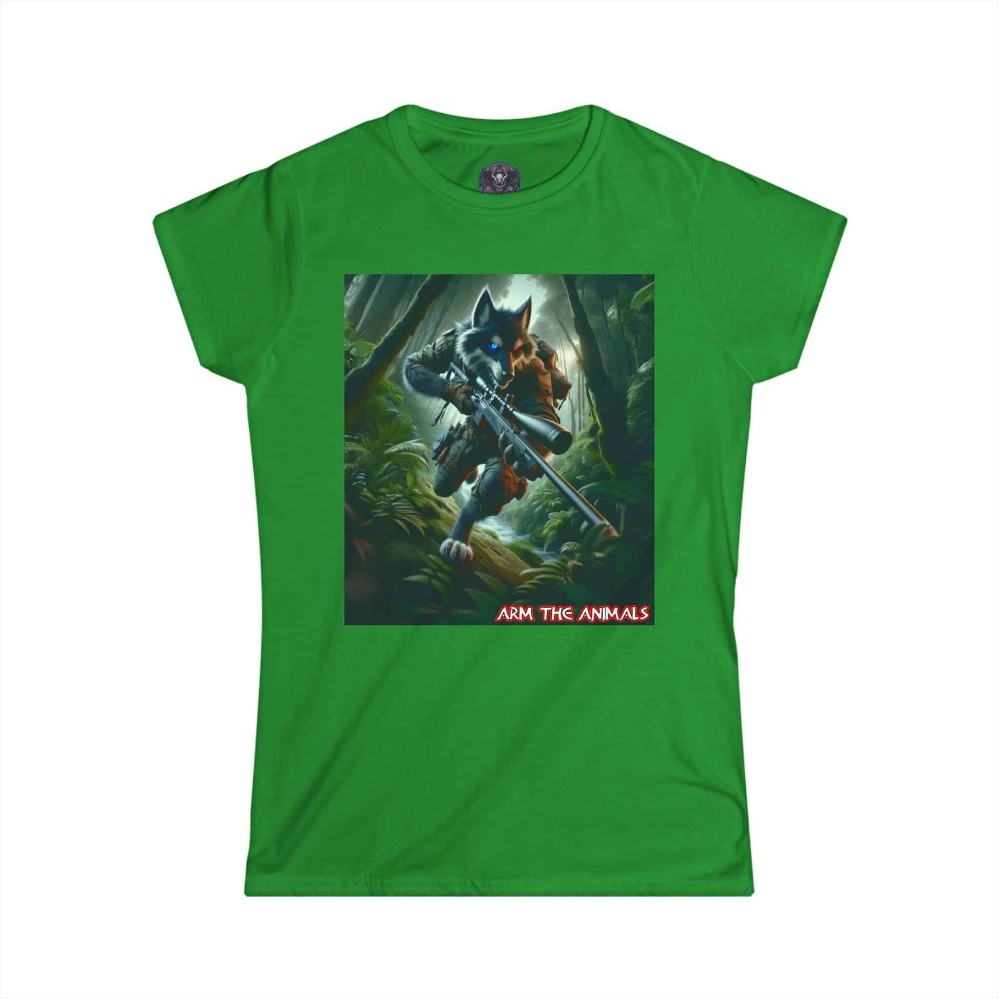 Arm The Animals: Hunter Wolf #AA-D-W001 Women's Softstyle Tee