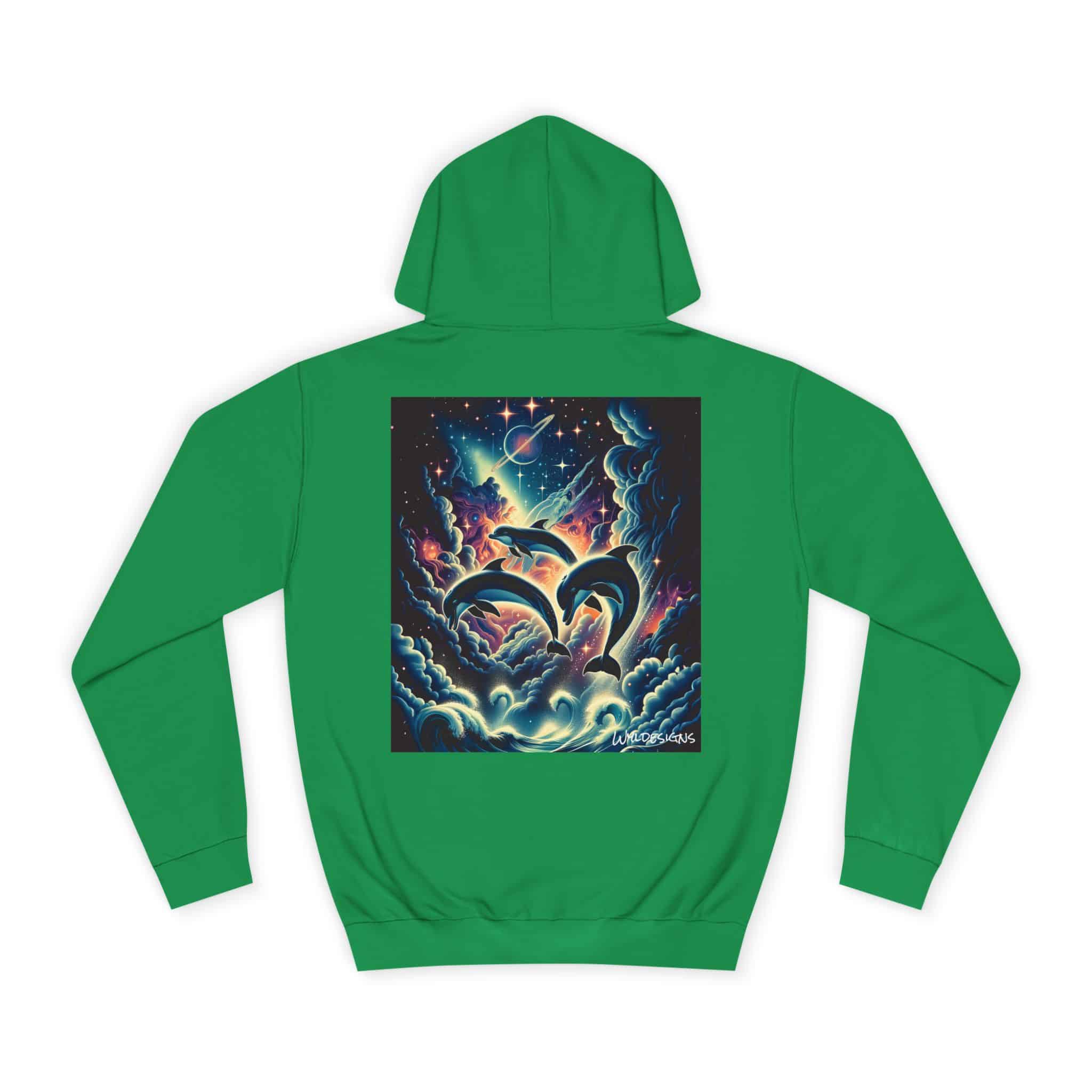 Cosmic Dolphins WD-D008 By Wyldesigns Unisex College Hoodie - Image 42