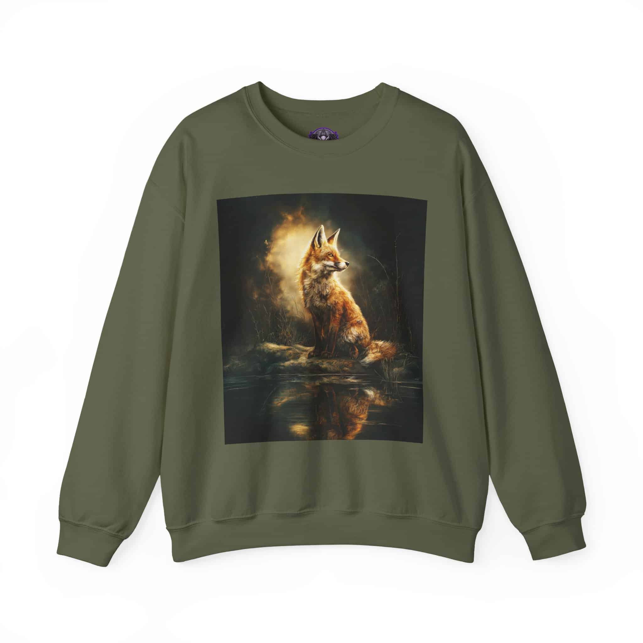 Fox By The Lake Unisex Tee by Wyldesigns Unisex Heavy Blend™ Crewneck Sweatshirt - Image 9