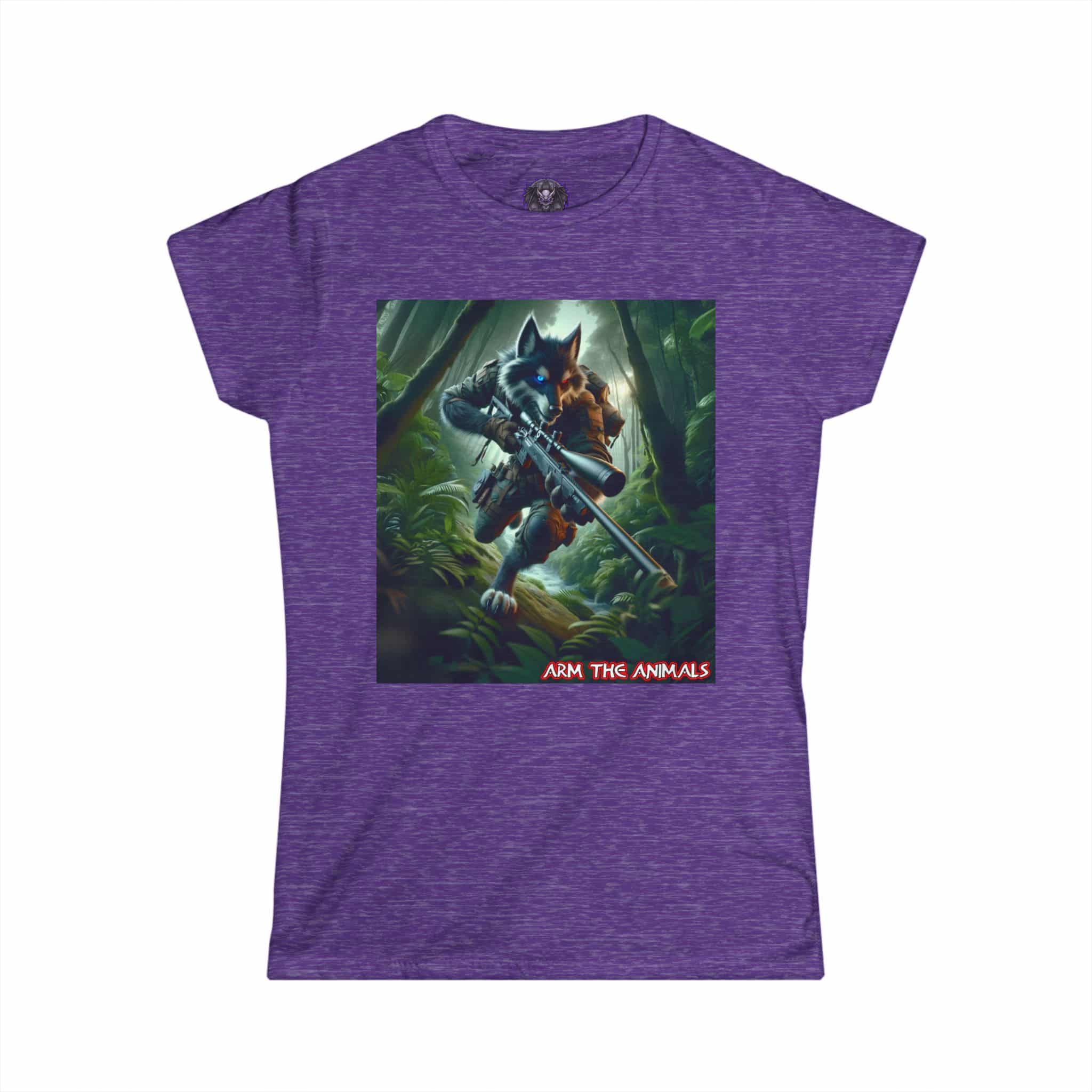 Arm The Animals: Hunter Wolf #AA-D-W001 Women's Softstyle Tee - Image 34