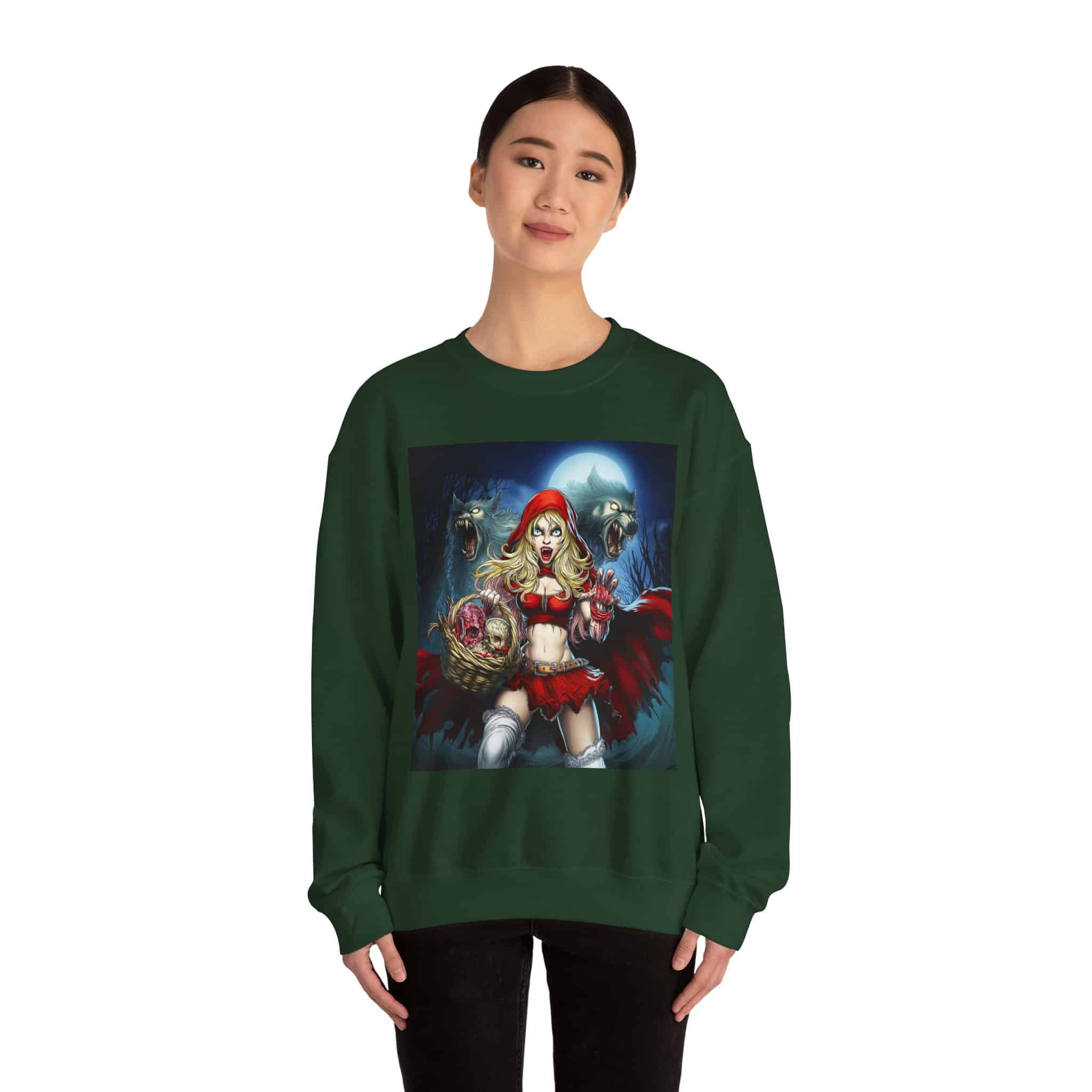 Vampire Red Riding Hood By Ghastly Wicked Tales 2025-02 Unisex Heavy Blend™ Crewneck Sweatshirt - Image 28