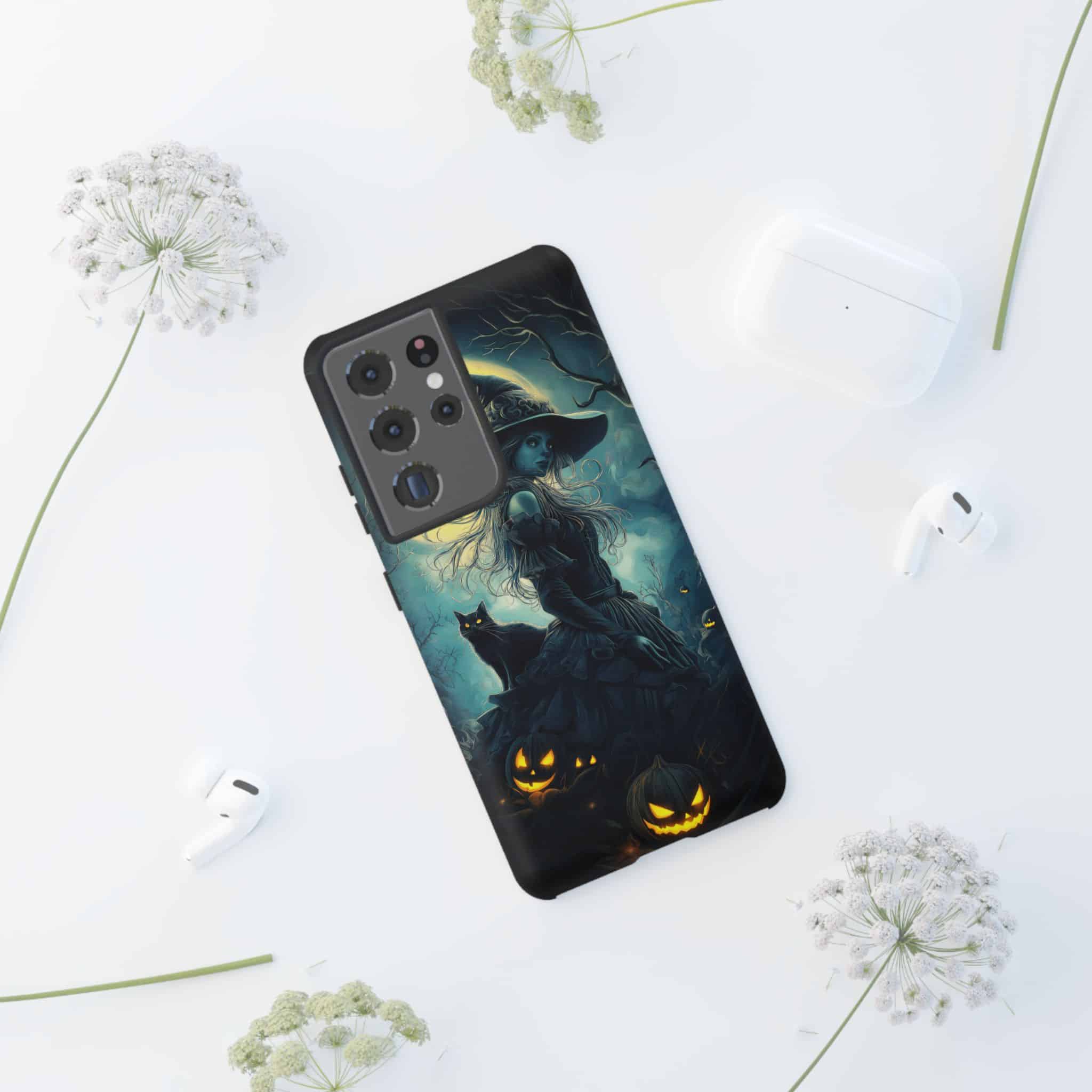 Witch With Black Cat By Moonlight #MJ-W001 Samsung S21, S22, S23, S24 Plus & Ultra Tough Cases - Image 8