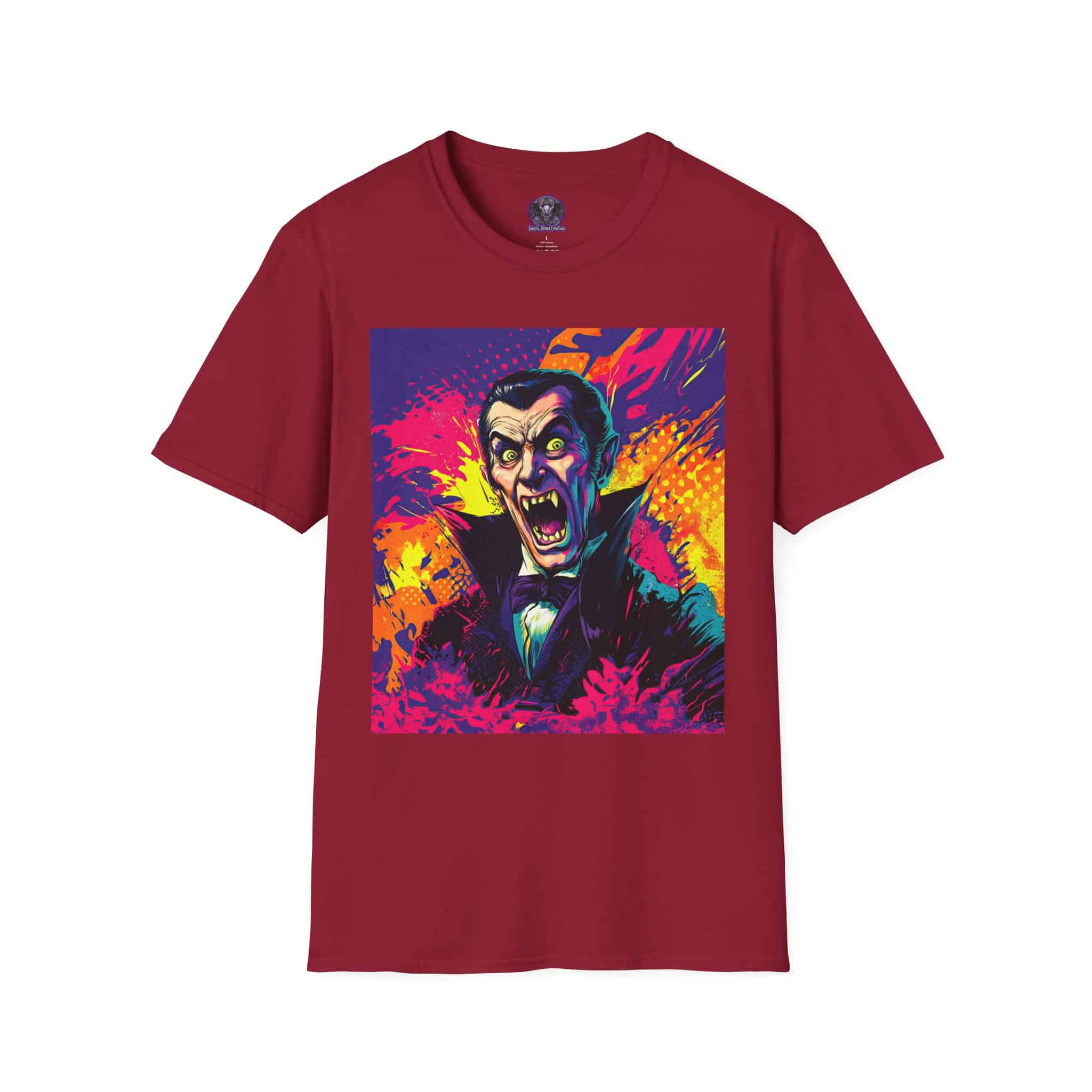 Dracula Pop Art 60's Style Unisex T-Shirt - Image 37