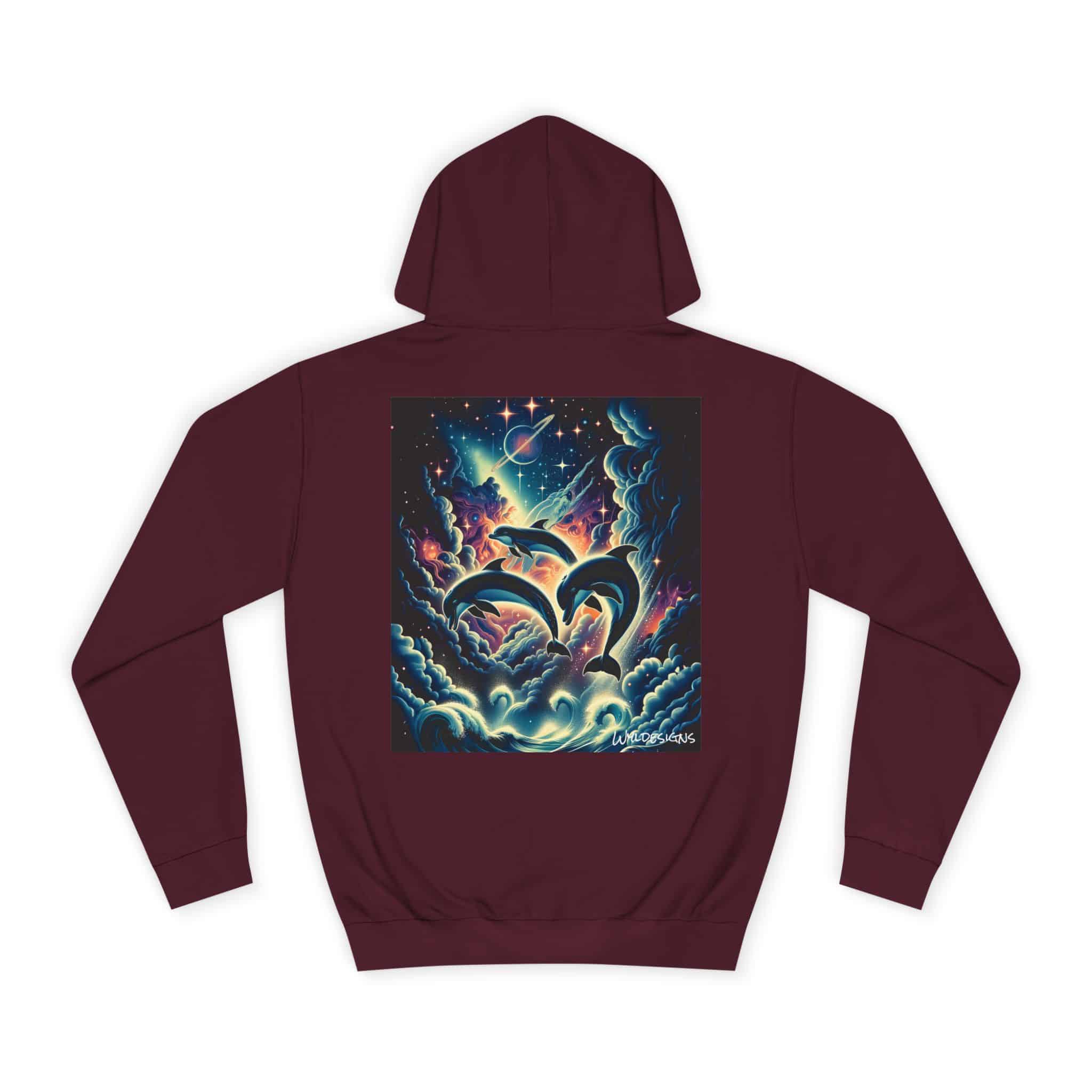 Cosmic Dolphins WD-D008 By Wyldesigns Unisex College Hoodie - Image 66