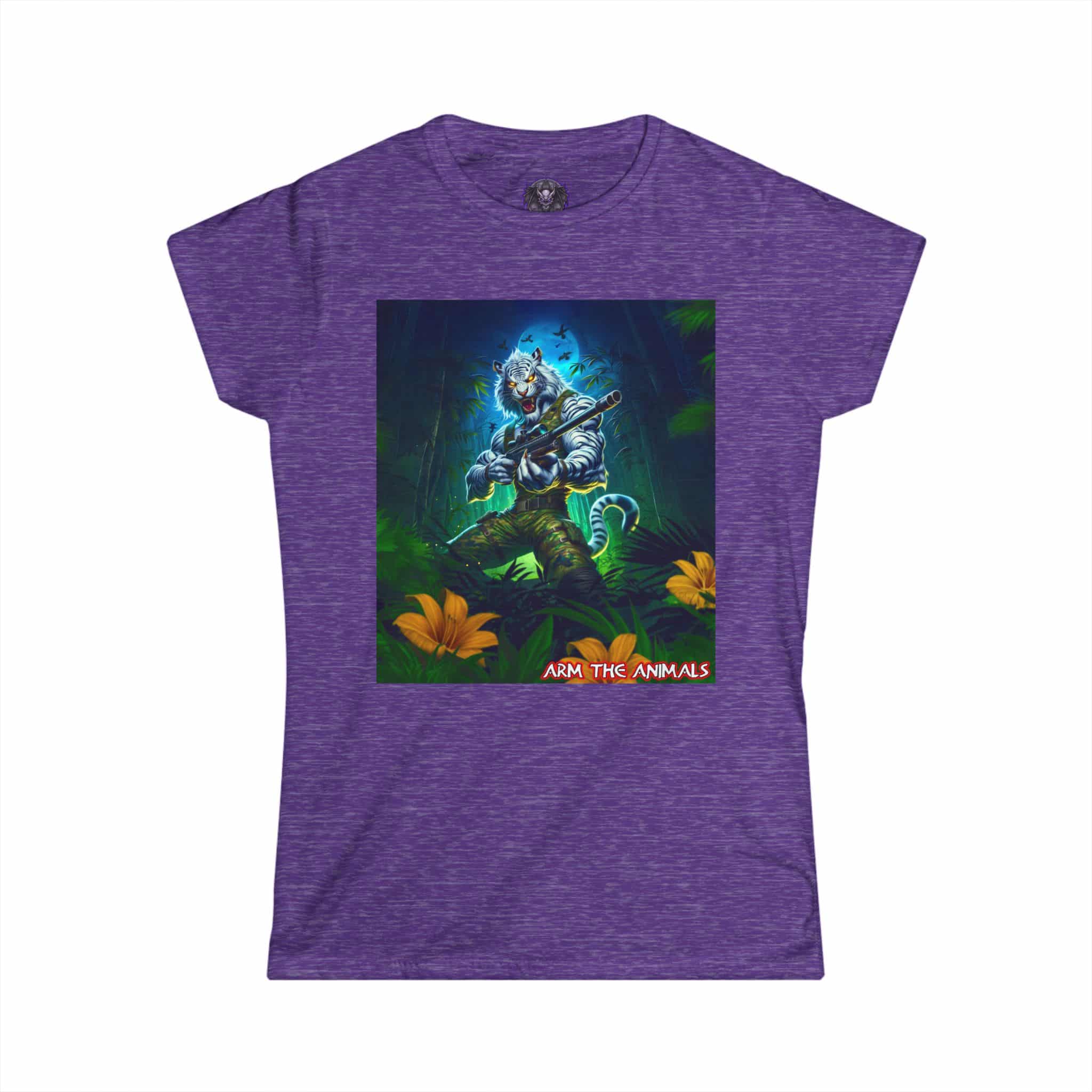 Arm The Animals: Commando Tiger #AA-D-WT003 Women's Softstyle Tee - Image 21