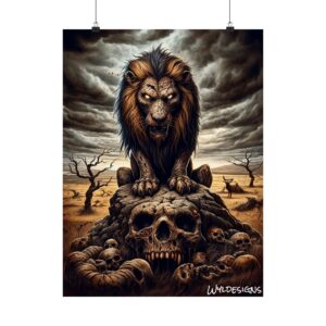 Undead Lion WD-D015 By Wyldesigns Matte Vertical Posters