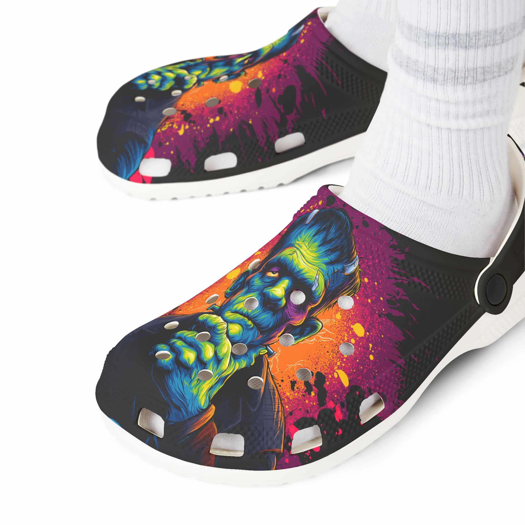 Frankenstein II Pop 60's Art Style Clog Style Shoes - Image 16